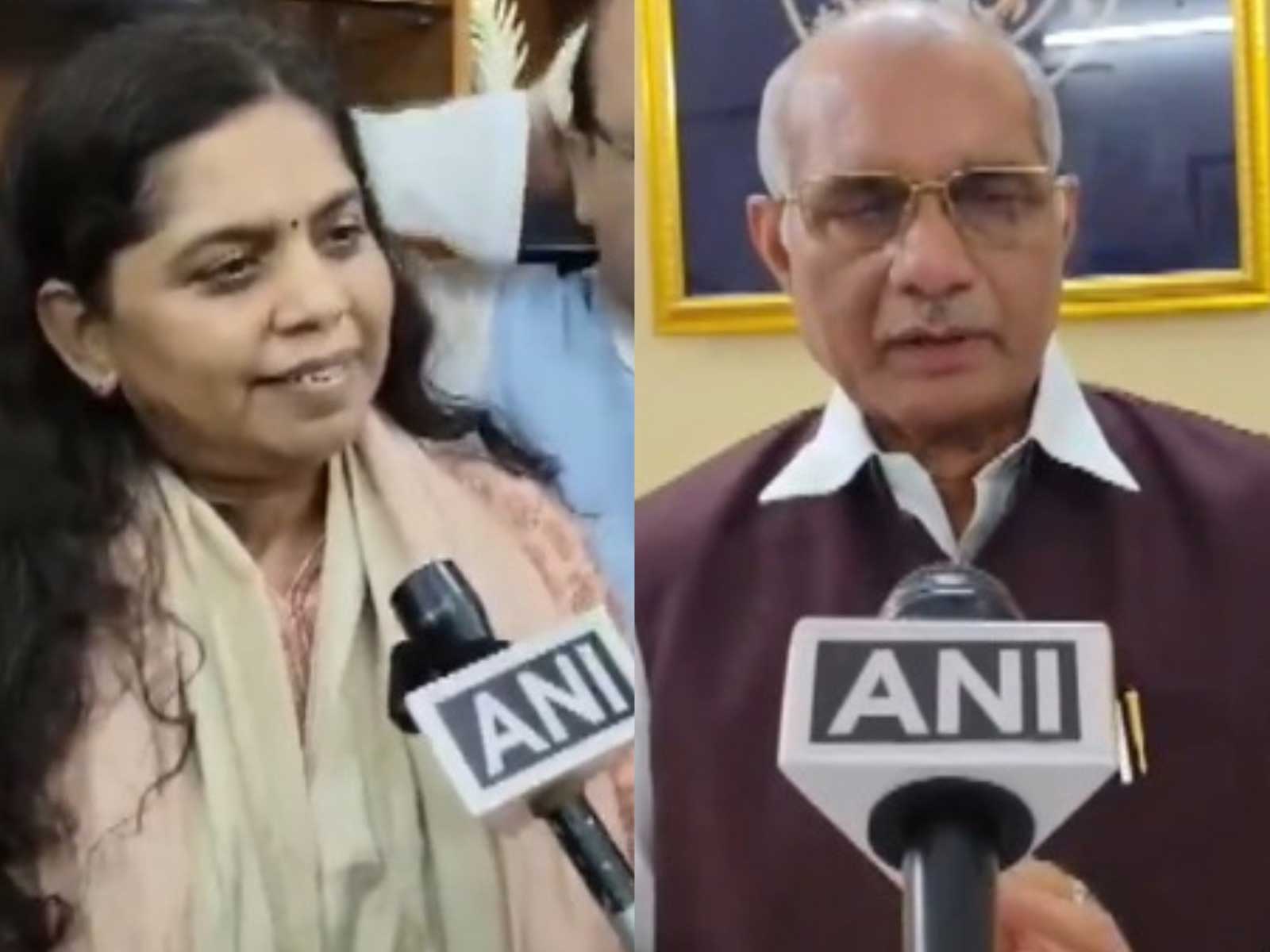 BJP Rajya Sabha biennial election 2026 candidates Shruti Gangwar (L) and Uttar Pradesh Minister Dharmpal Singh (R) (File Photo/ANI)