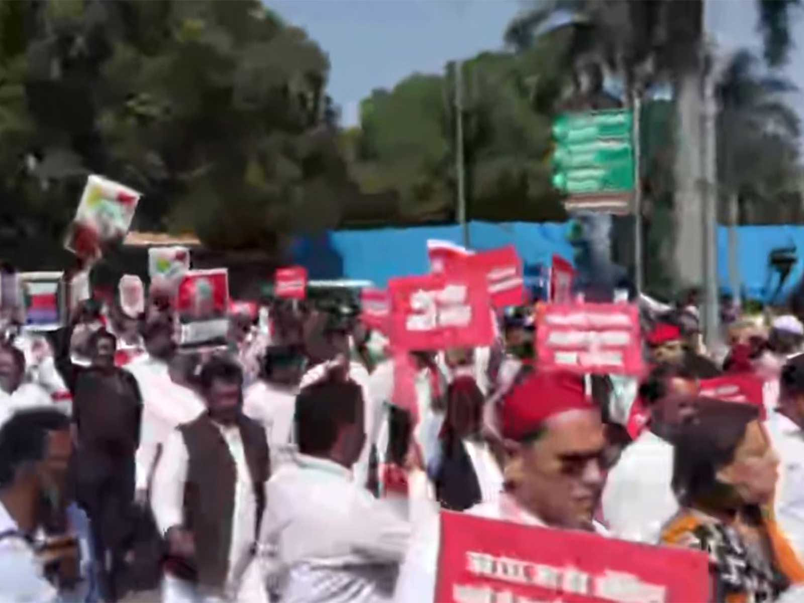 Opposition parties stage 'save democracy' march (Photo/ANI)