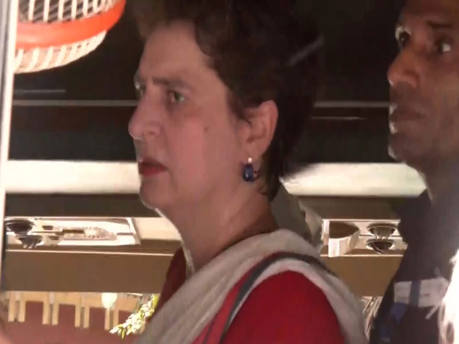 Congress MP Priyanka Gandhi Vadra detained (Photo/ANI)