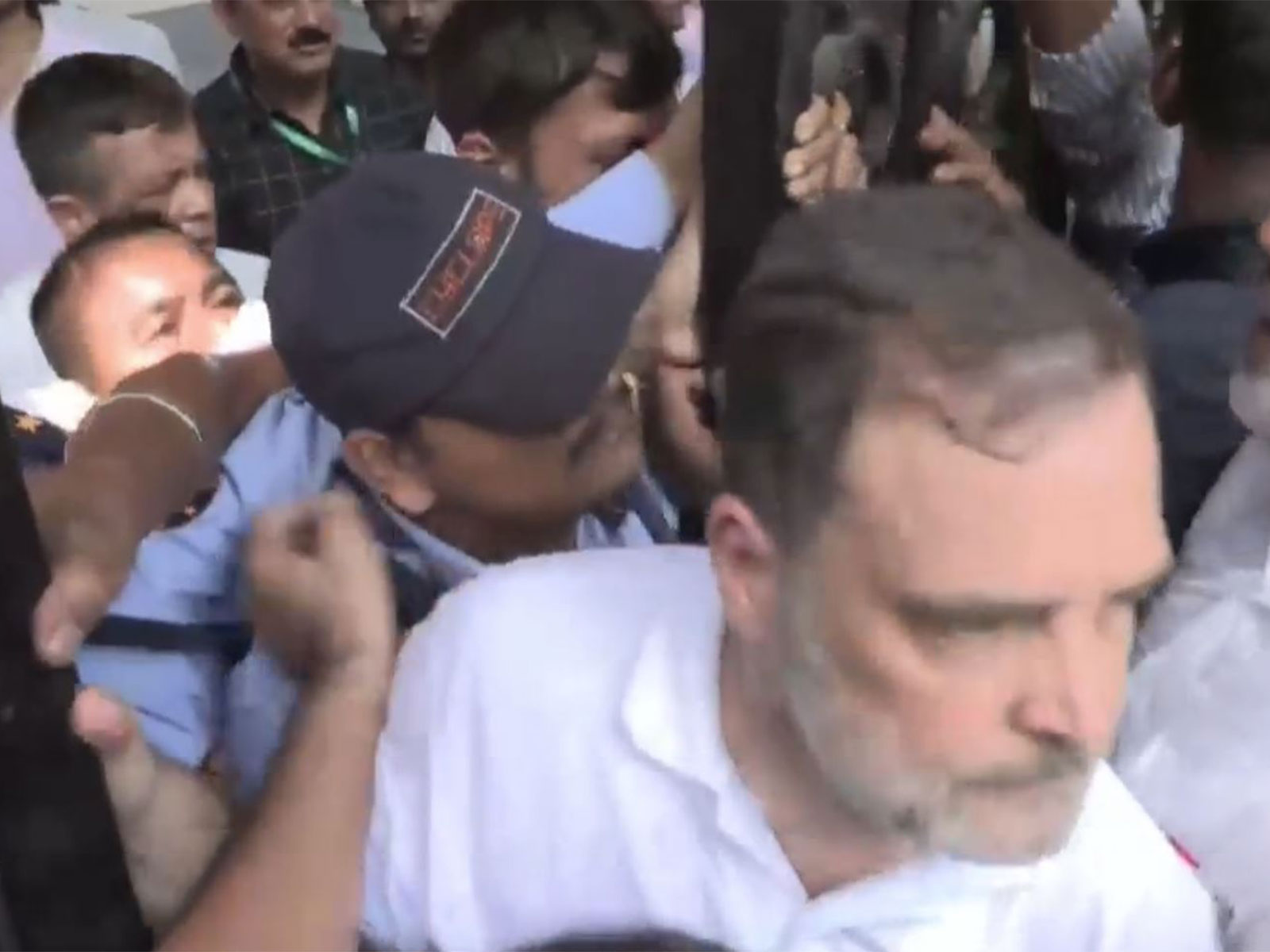 Leader of Opposition in the Lok Sabha Rahul Gandhi at the EC office (Photo/ANI)