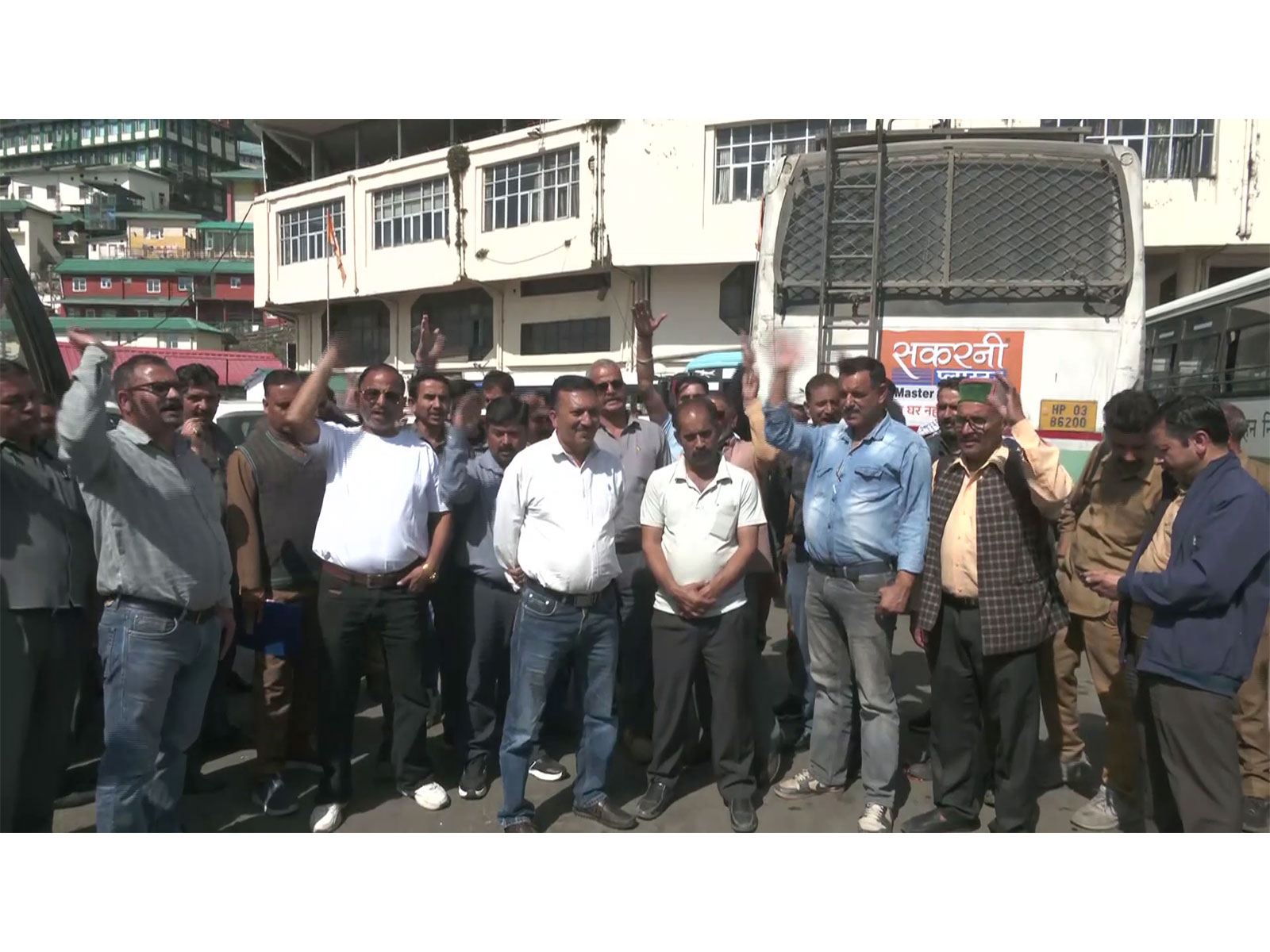 HRTC drivers’ protest in Shimla (Photo/ANI)