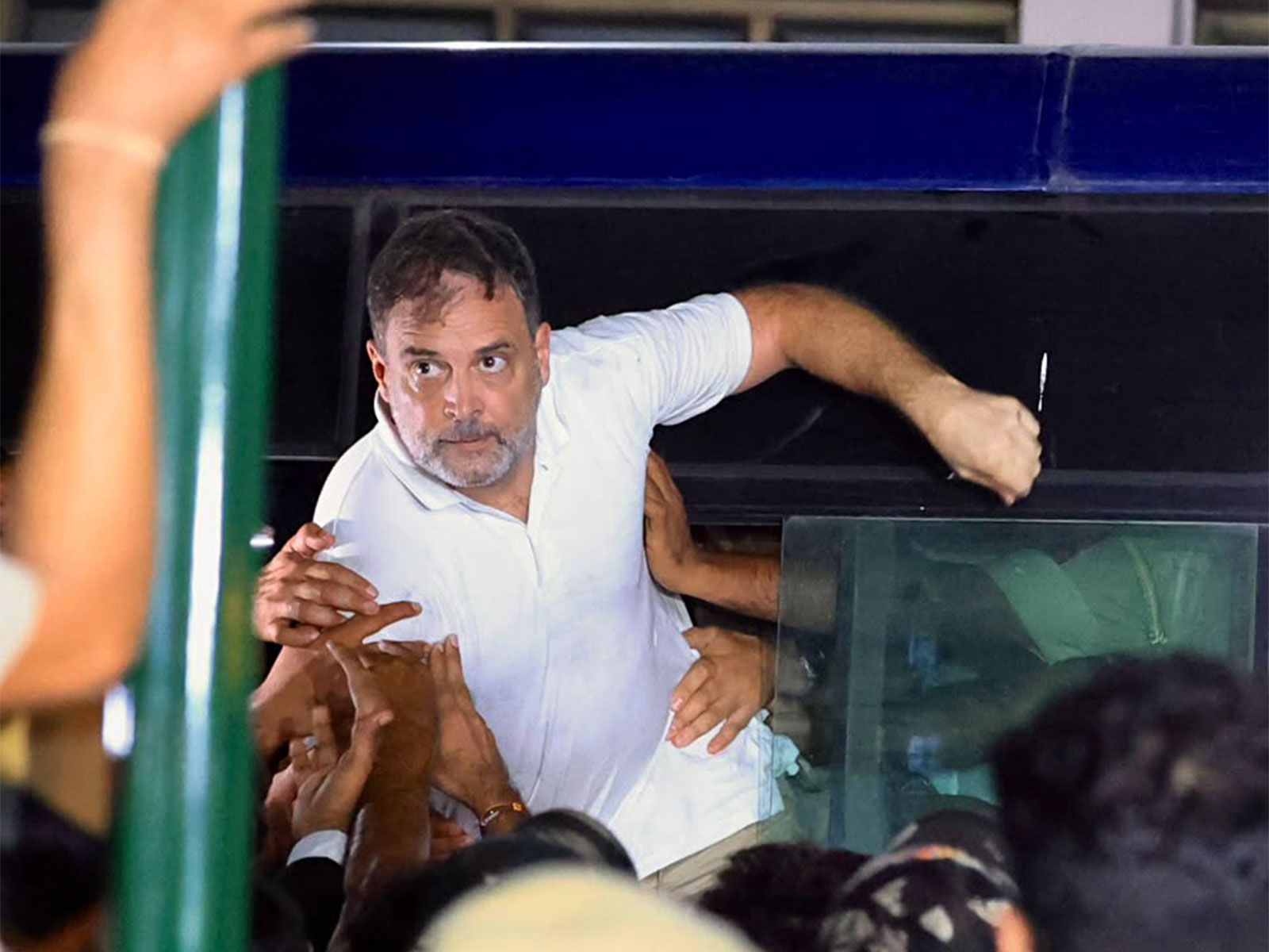 Congress MP Rahul Gandhi detained by Delhi Police (Photo/ANI)