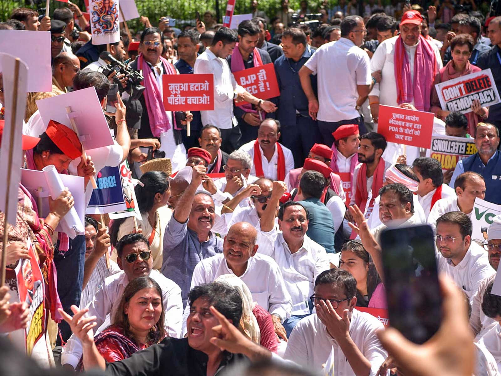 INDIA bloc protest against CEC on Tuesday (Photo/ANI)