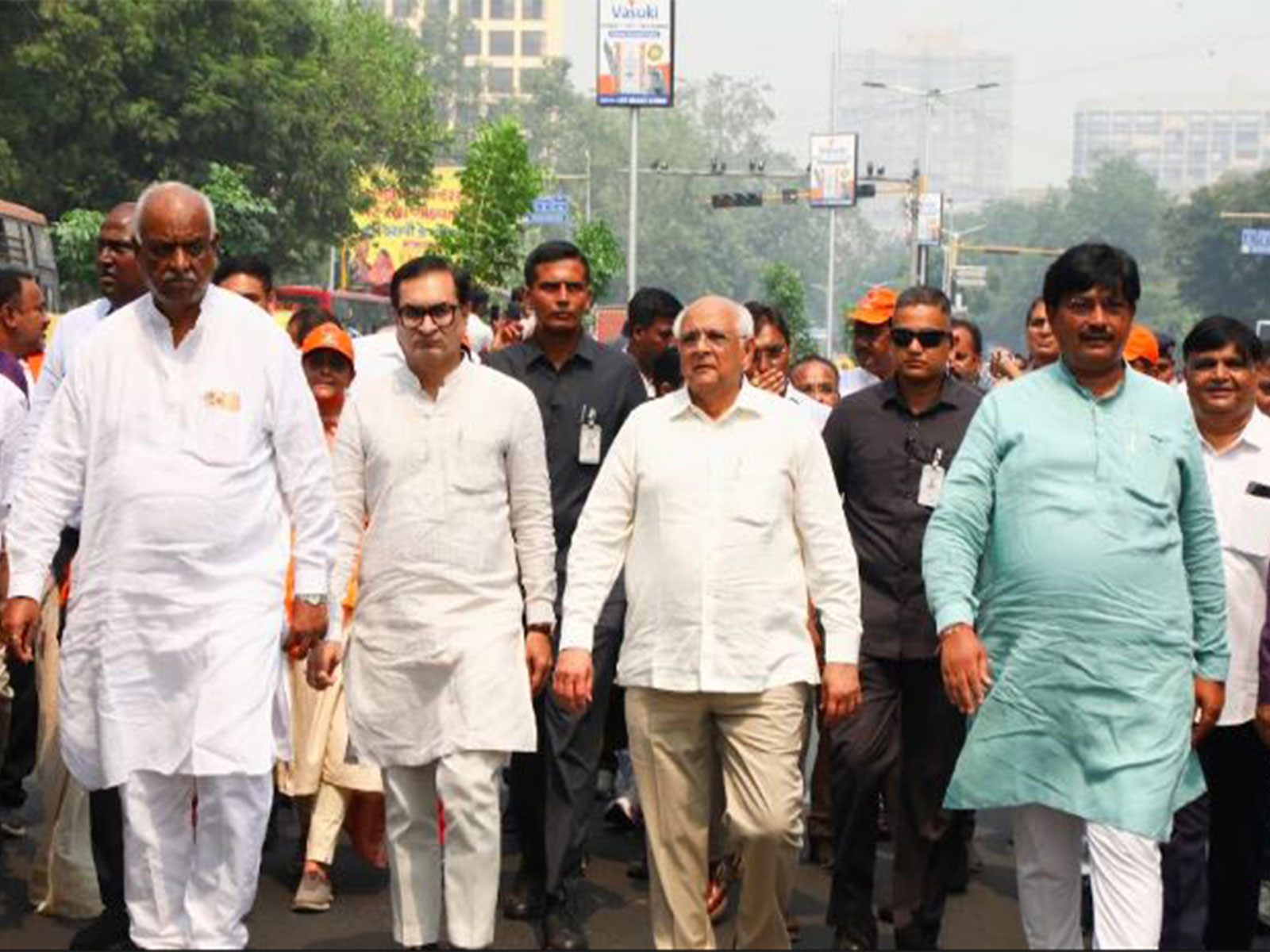 Gujarat CM Bhupendra Patel participating in the ‘Seva Jyoti Yatra' (Photo/CMO)