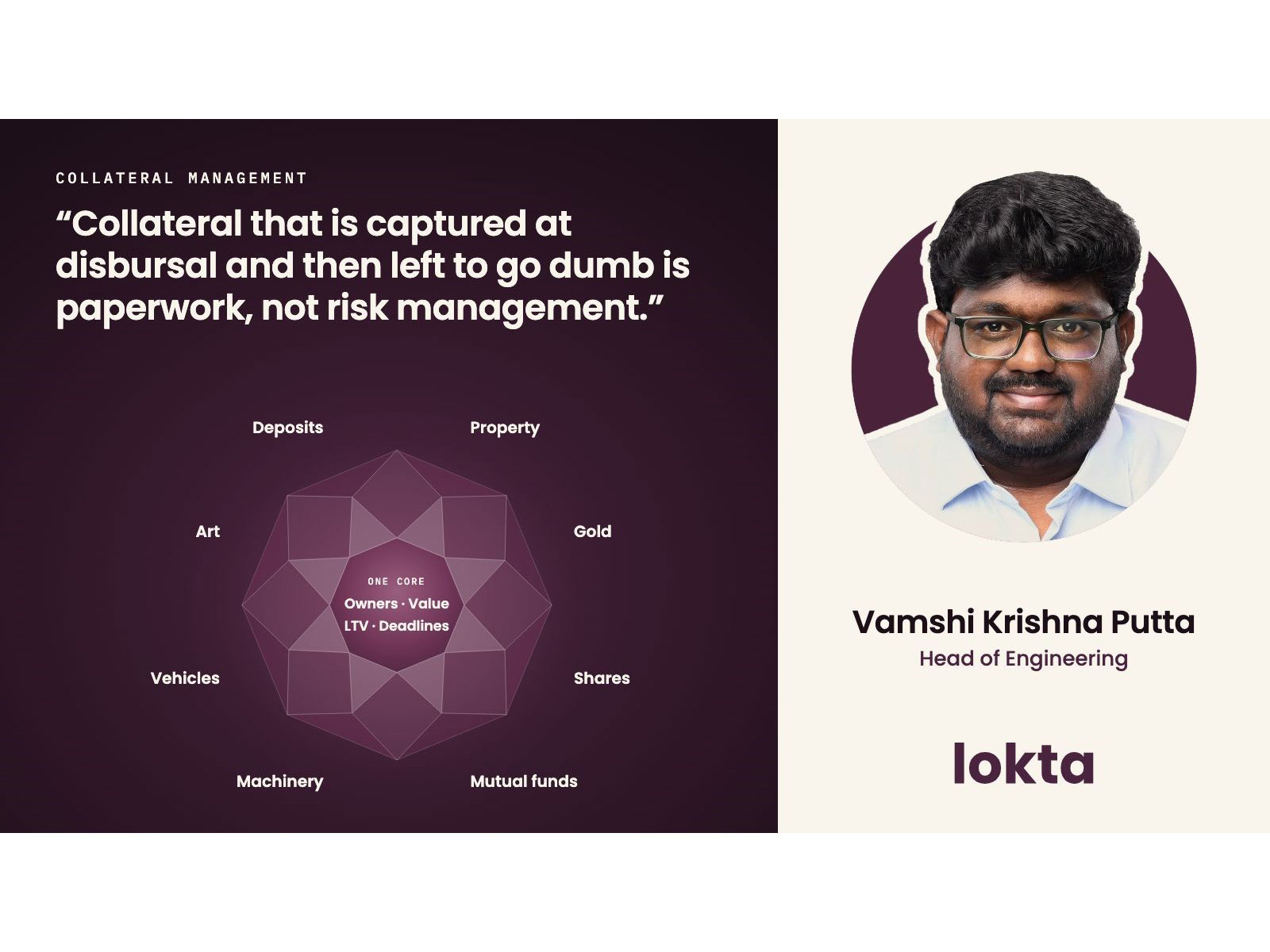 Named Head of Engineering, Vamshi brings experience inside a lending business to the moduleโs ongoing valuation and review capabilities. Named Head of Engineering, Vamshi brings experience inside a lending business to the moduleโs ongoing valuation and review capabilities.