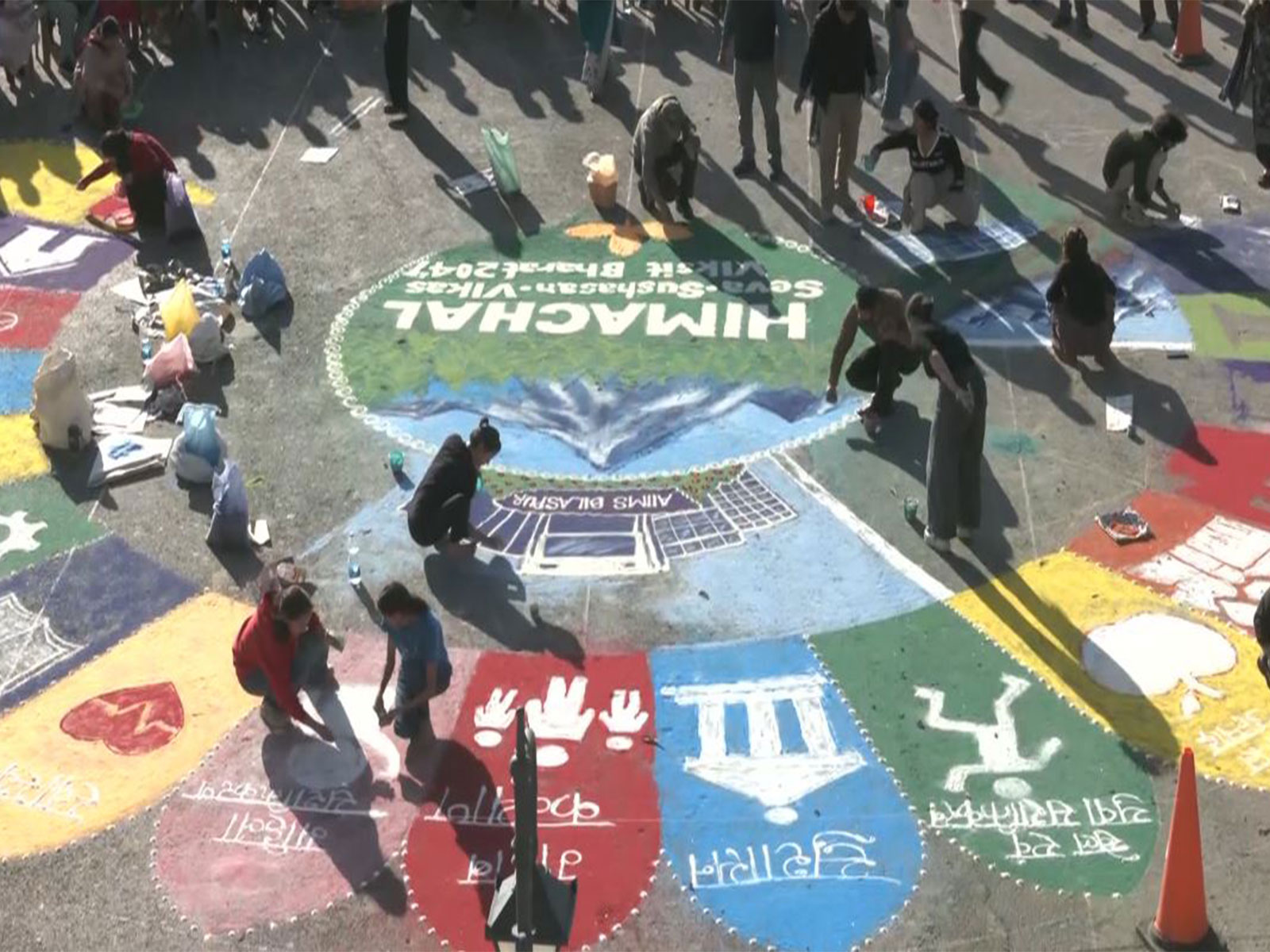 Visuals of the Rangoli event (Photo/ANI) Visuals of the Rangoli event (Photo/ANI)