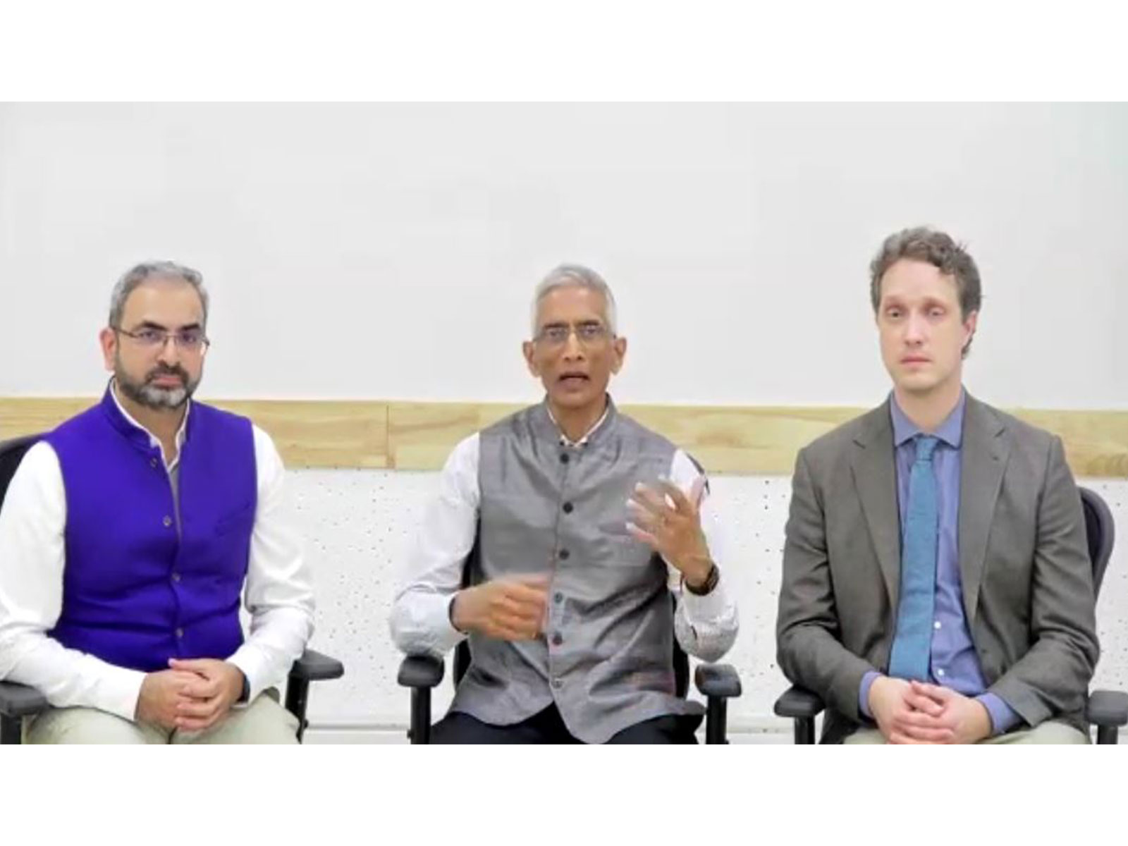 Nitin Bassi, fellow at the Council on Energy, Environment and Water (CEEW); Parameswaran Iyer, former secretary of the Department of Drinking Water and Sanitation; Daniel W Smith, assistant professor at George Mason University (Photo/ANI)