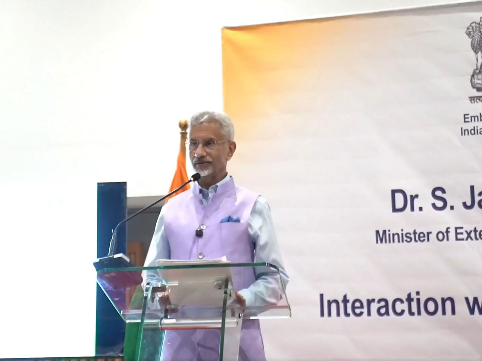 External Affairs Minister S Jaishankar addressing ITEC programme alumni in Cote d’Ivoire. (Photo: X/@DrSJaishankar)