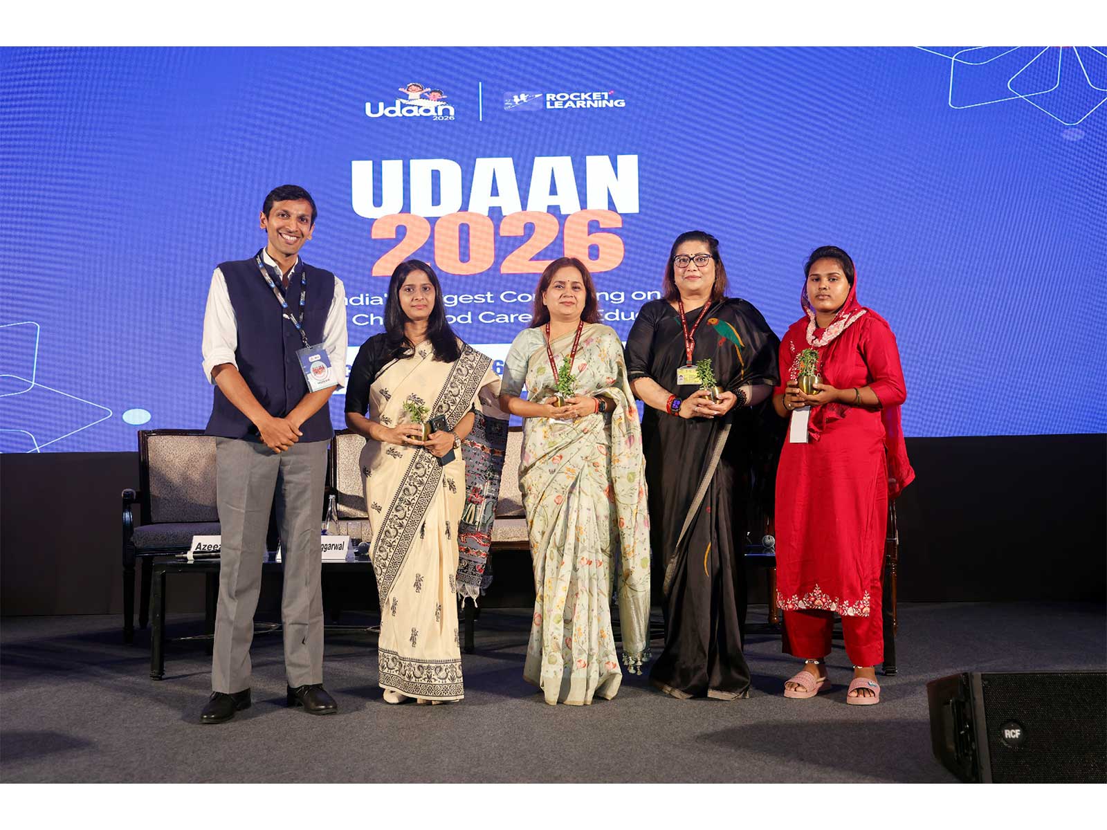 Azeez Gupta, Rocket Learning; Dr. Shena Aggarwal, Govt. of Punjab; Radhika Jha, Govt. of India; Dr. Mrinalini Darswal, Govt. of Odisha; Rakhi, Parent from Sonipat