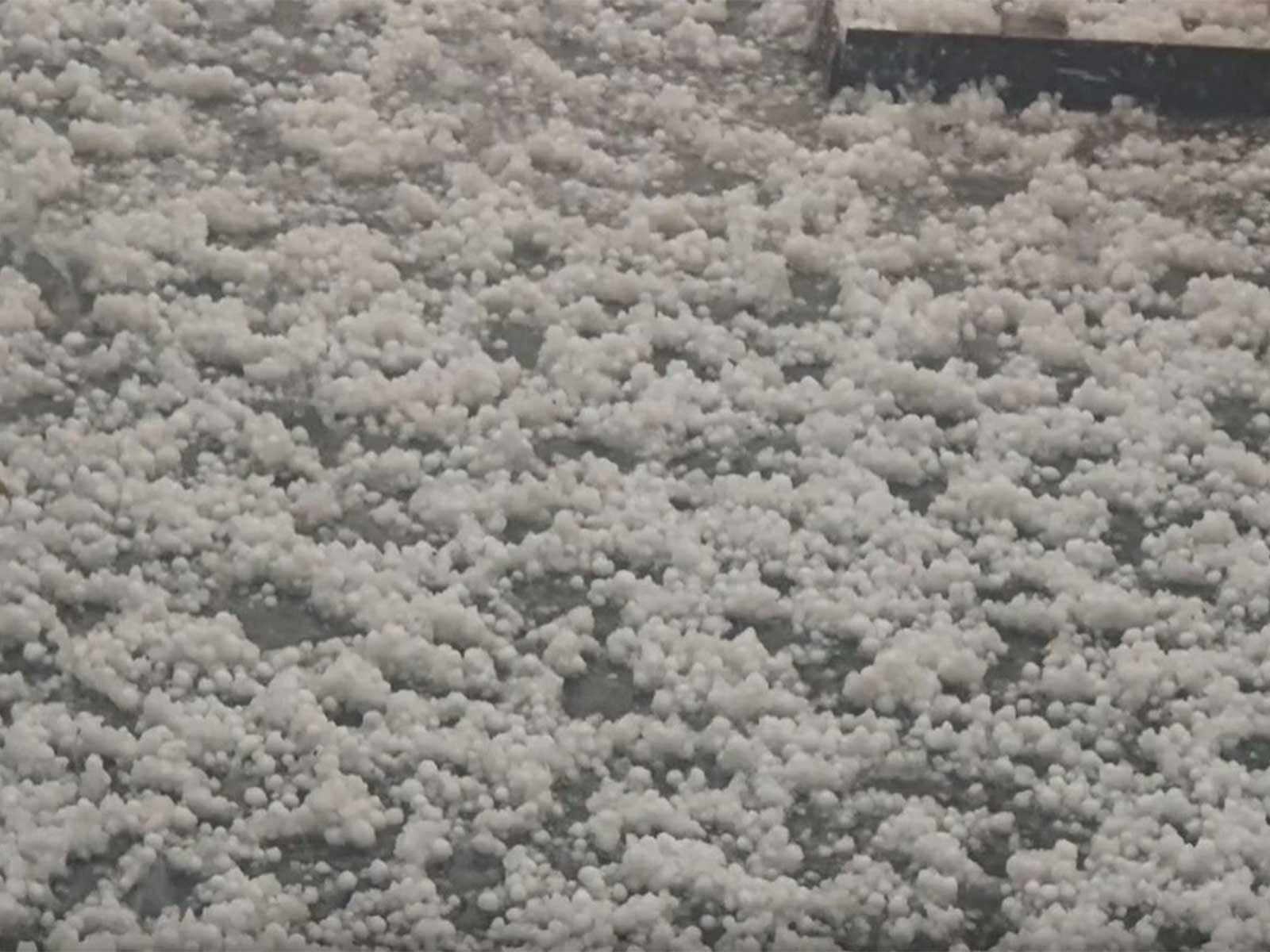 Hailstorm lashes in parts of Bandipora (Photo/ANI) Hailstorm lashes in parts of Bandipora (Photo/ANI)