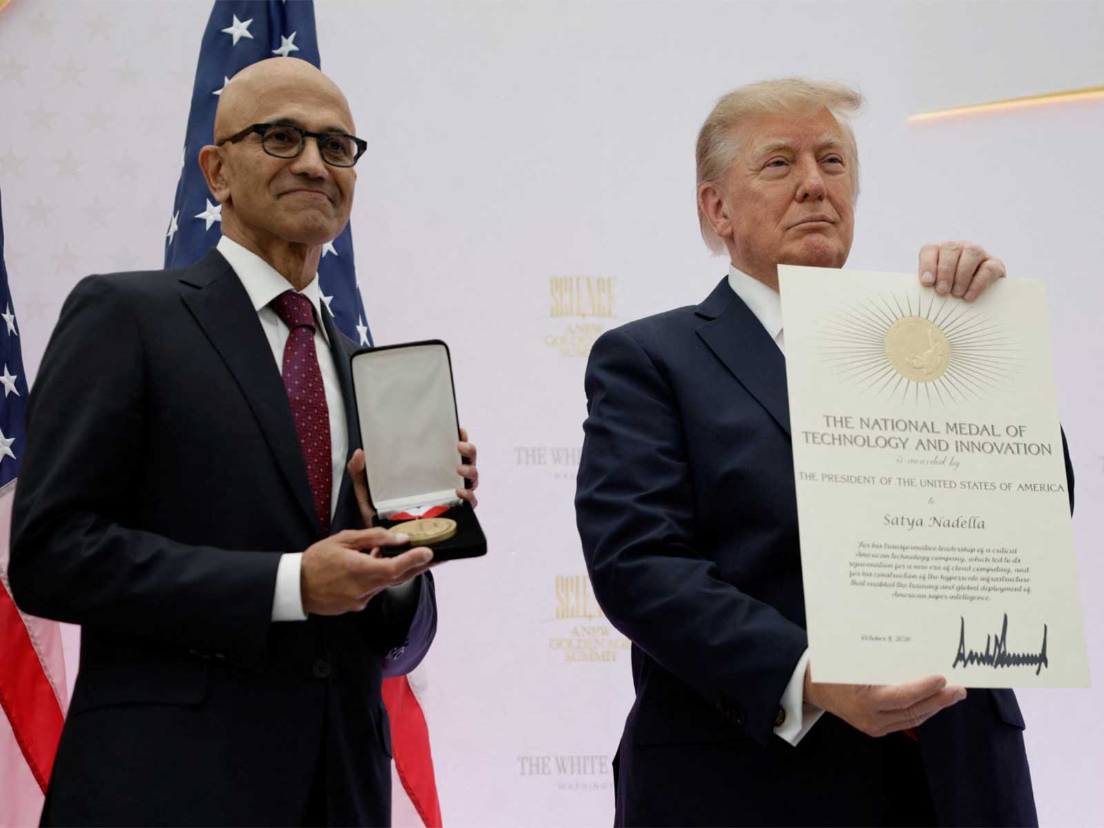 Microsoft reacts to US immigration crackdown while Trump honours Nadella