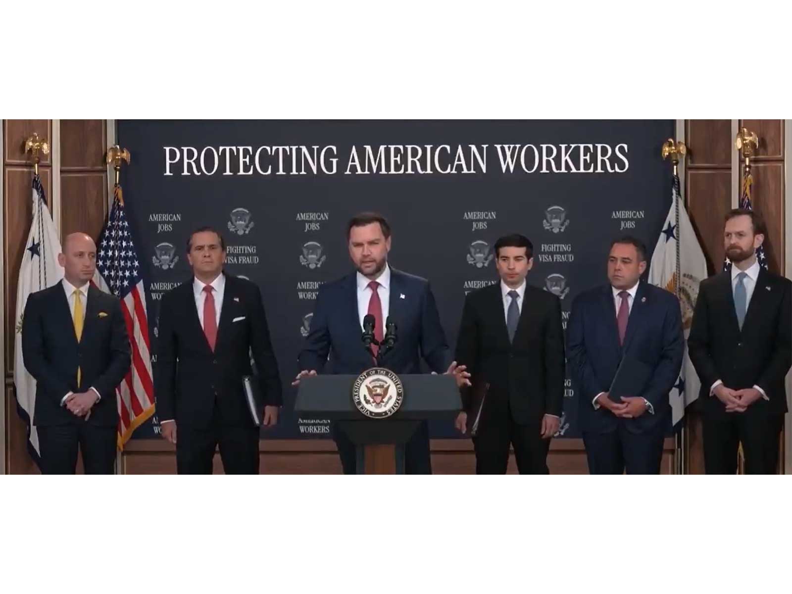 JD Vance at the news conference on Thursday (Photo/White House)