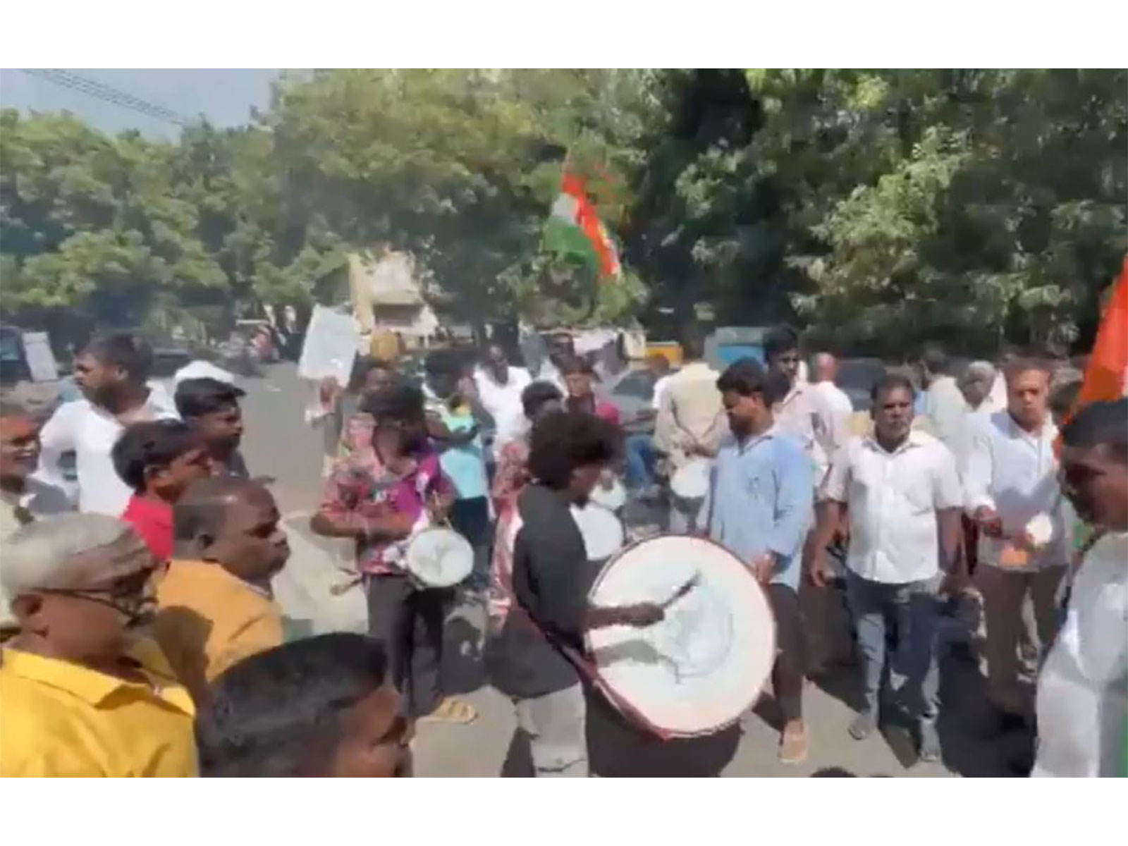 All India NR Congress workers celebrated (Photo/ANI)