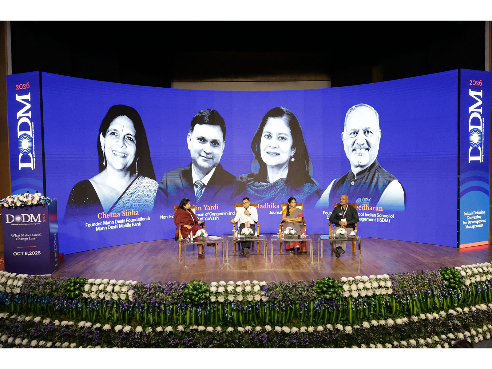 Radhika Bordia, Journalist; Ashwin Yardi, Non-Executive Chairman, Capgemini India; Chetna Sinha, Founder, Mann Deshi Foundation & Mann Deshi Mahila Bank; Ravi Sreedharan, Founder & President, ISDM Radhika Bordia, Journalist; Ashwin Yardi, Non-Executive Chairman, Capgemini India; Chetna Sinha, Founder, Mann Deshi Foundation & Mann Deshi Mahila Bank; Ravi Sreedharan, Founder & President, ISDM