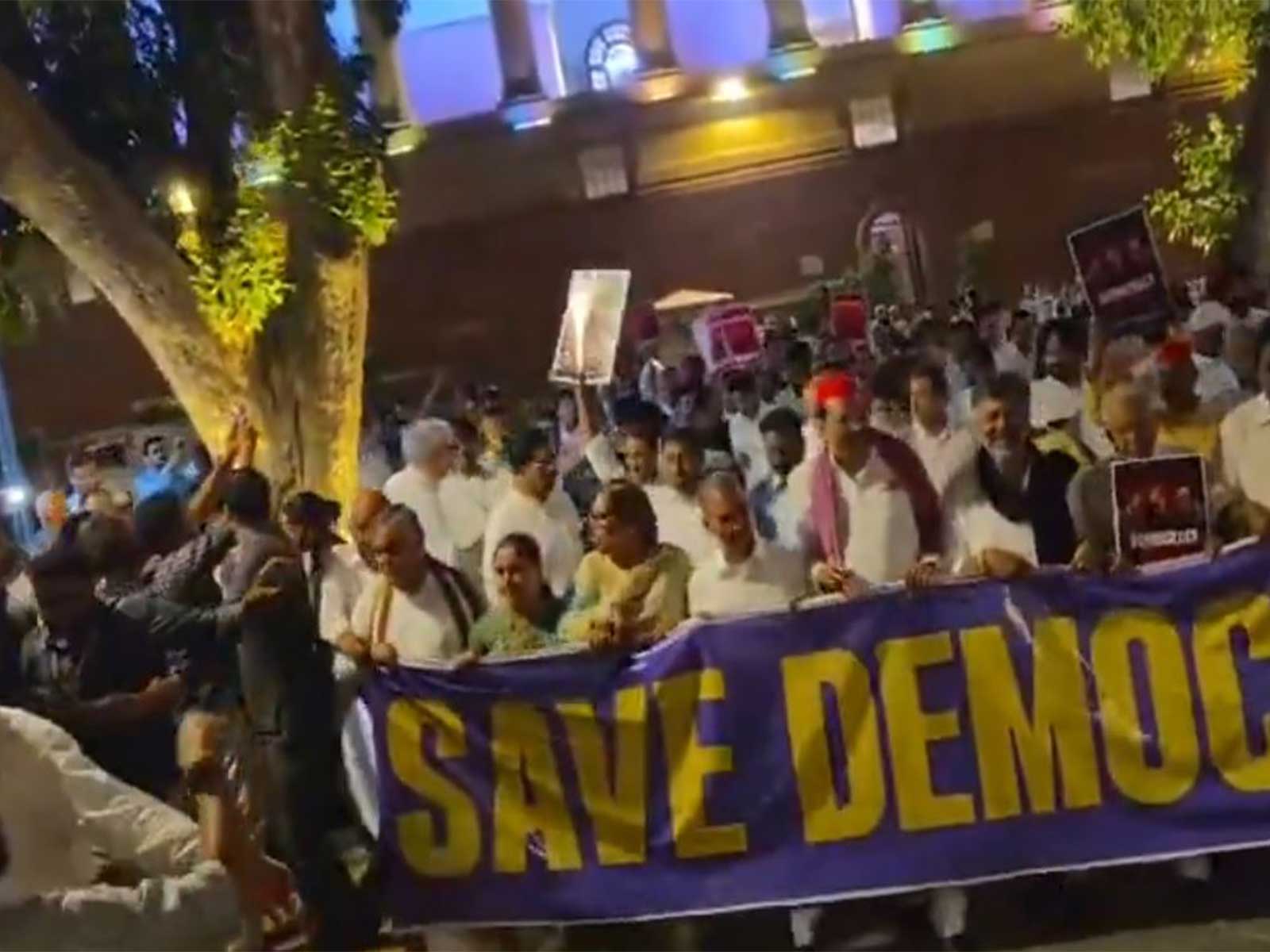 INDIA bloc MPs march (Photo/ANI)