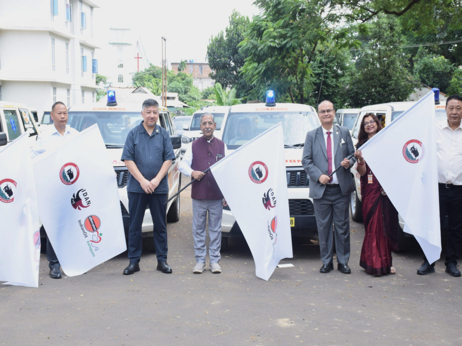 Nagaland Governor Nand Kishore Yadav flags off 4 BLS ambulances (Photo/X-@nkishoreyadav)