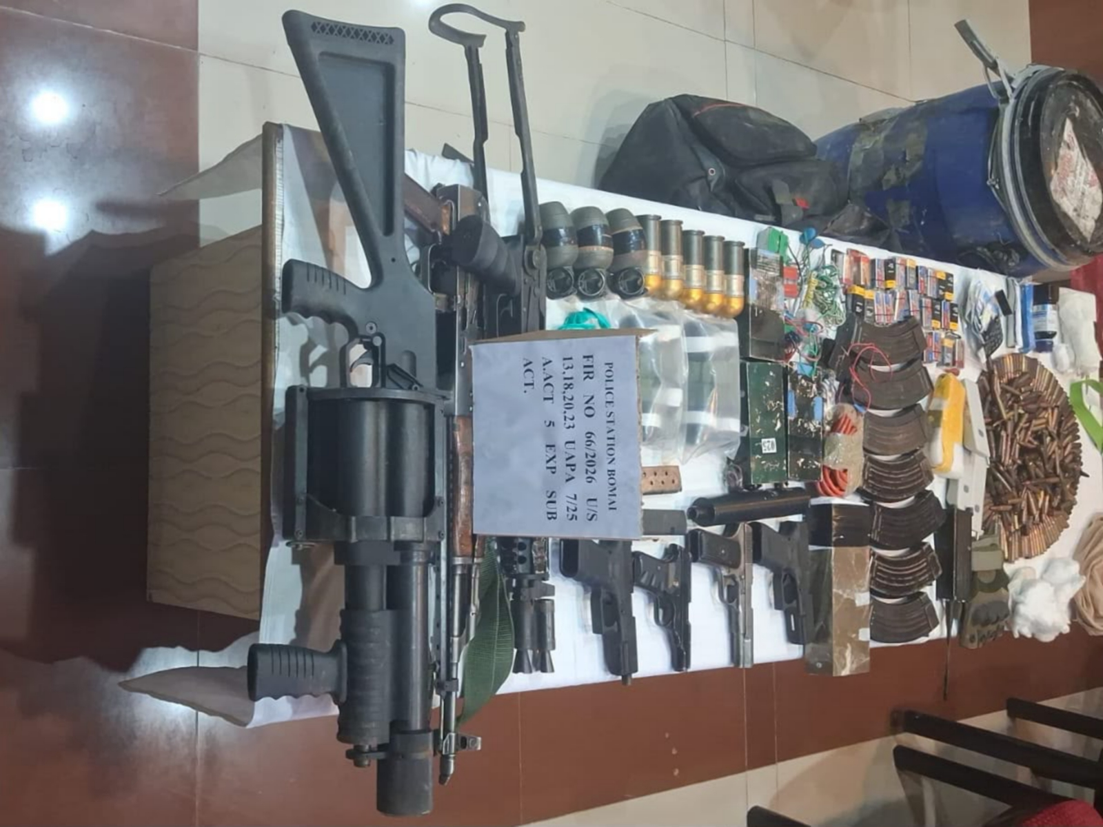 Kashmir police recovered arms, ammunition, explosive material (Photo/Kashmir Police)