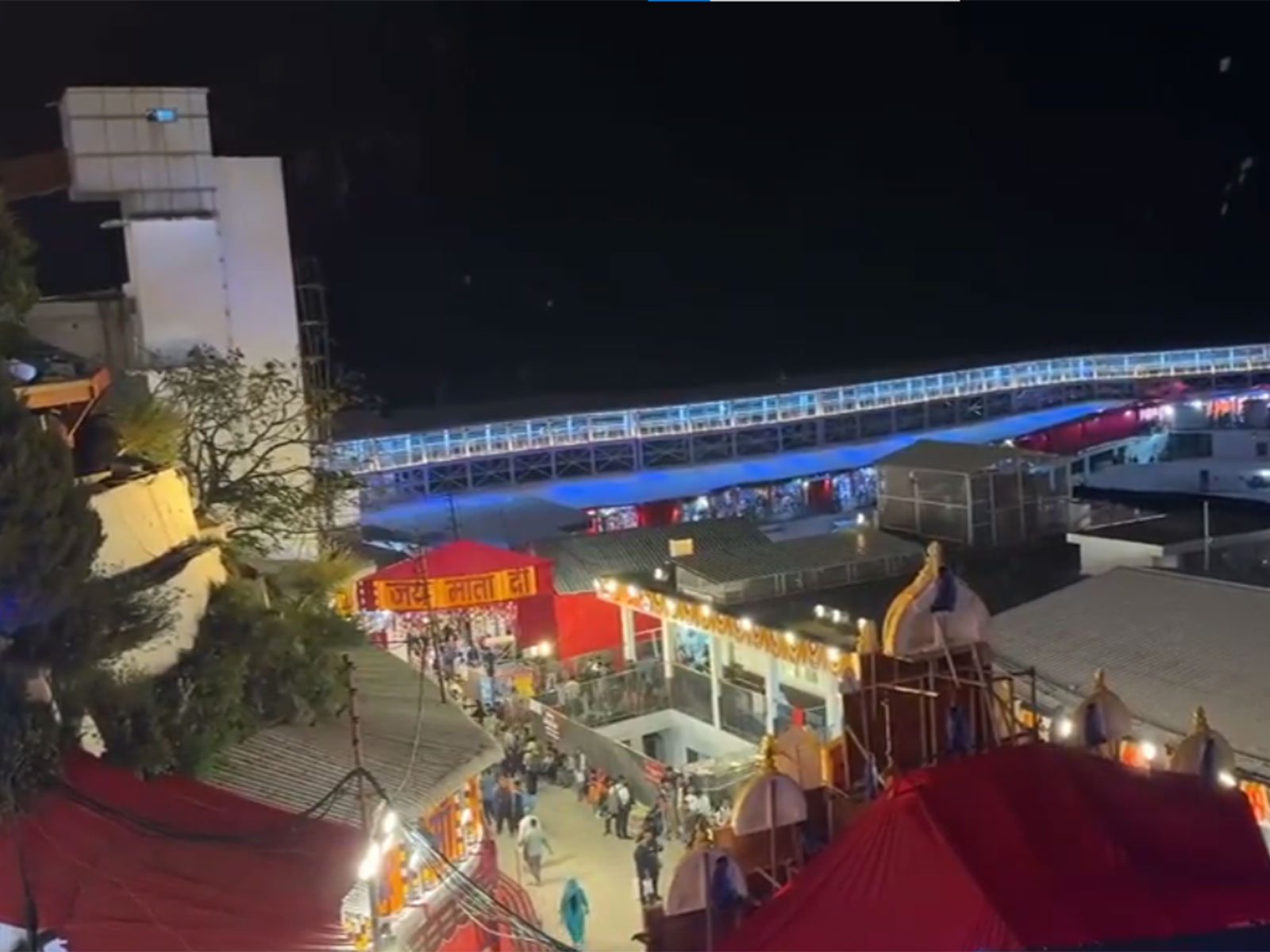 Shri Mata Vaishno Devi Bhawan in Katra illuminated with elegant lights, creating a divine ambience amid the Trikuta Hills (Photos/ANI)