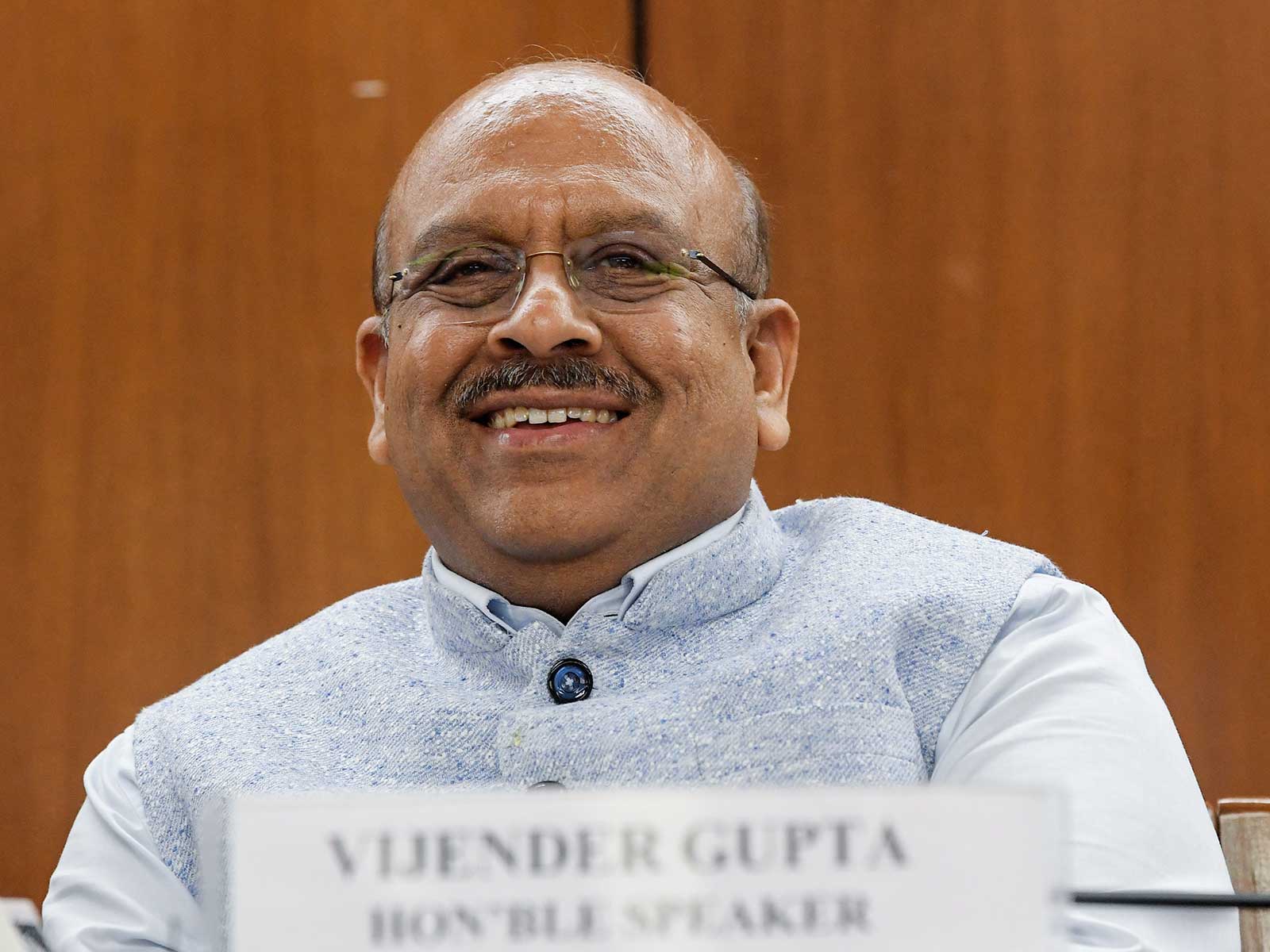 Delhi Vidhan Sabha Speaker Vijender Gupta (File photo/ANI)