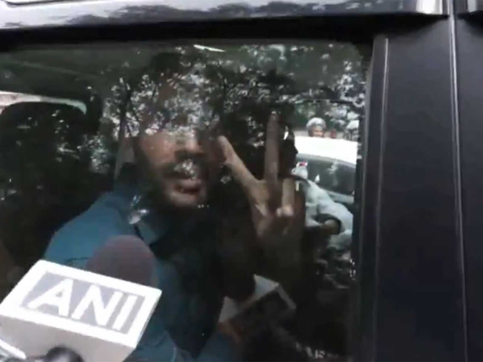 Ashutosh Ranka, Abhijeet Dipke and Saurav Das after their release (Photo/ANI)