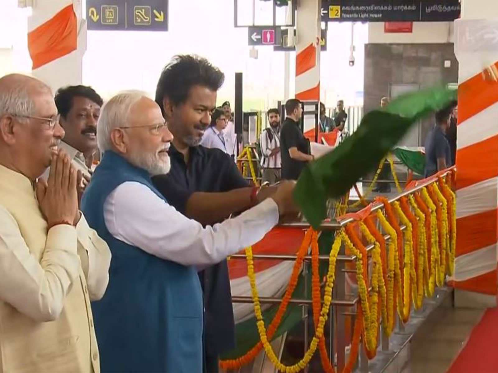 Prime Minister Narendra Modi and Tamil Nadu Chief Minister C Joseph Vijay (Photo/ANI)