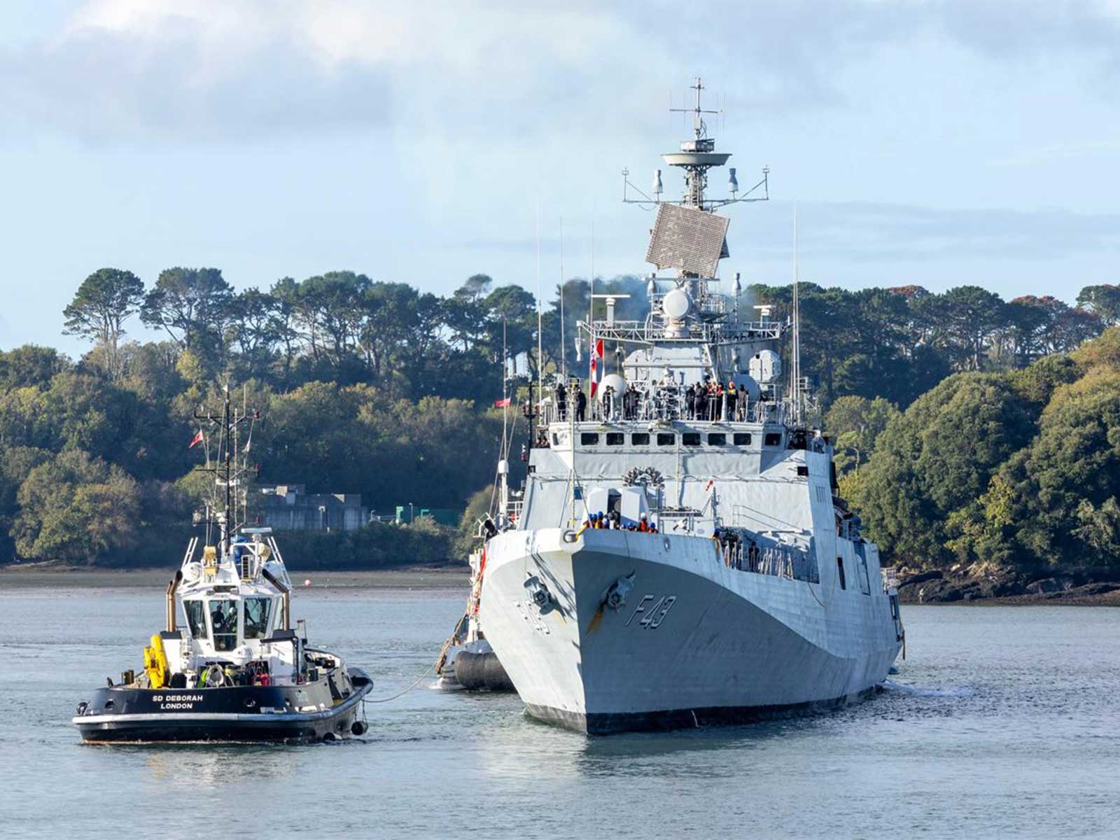 INS Trishul arrives at Plymouth, UK for exercise Konkan 2026 (Photo/PIB)