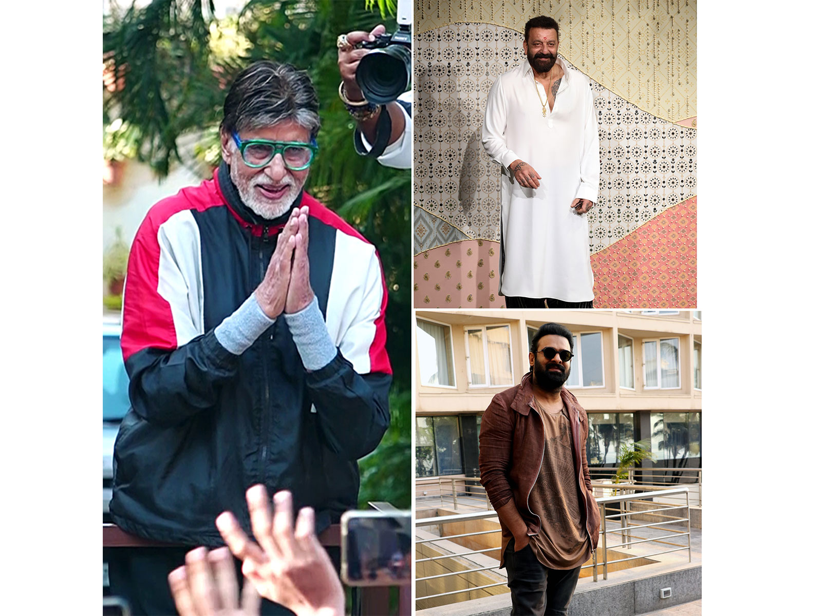 Amitabh Bachchan, Sanjay Dutt and Prabhas (Photo/ANI) Amitabh Bachchan, Sanjay Dutt and Prabhas (Photo/ANI)