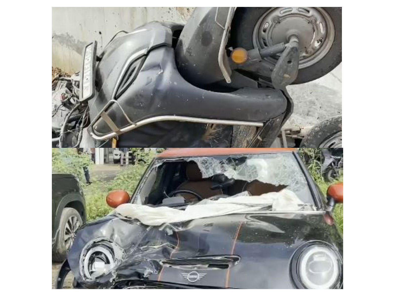 Visuals of the vehicles involved in the accident (Photo/ANI) Visuals of the vehicles involved in the accident (Photo/ANI)