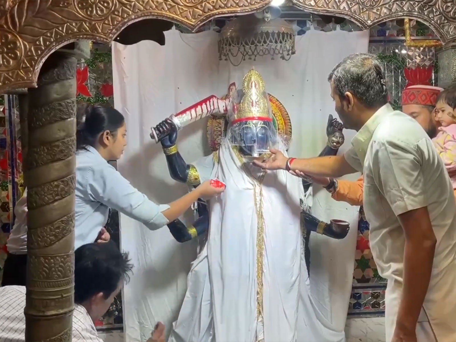 Ritual milk bath at Dukhbhanjani Temple (Photo/ANI)
