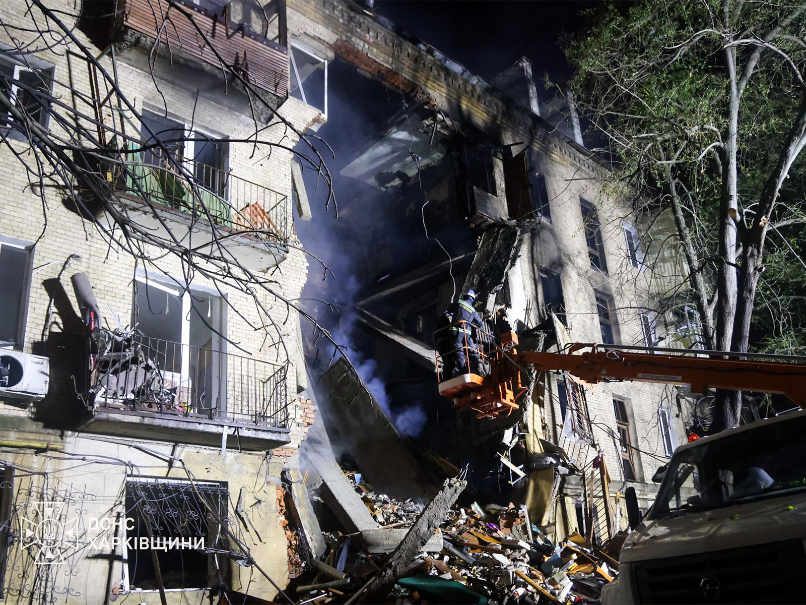 Aftermath of Russian strike on a residential building in Kharkiv (Photo/X/@ZelenskyyUa)
