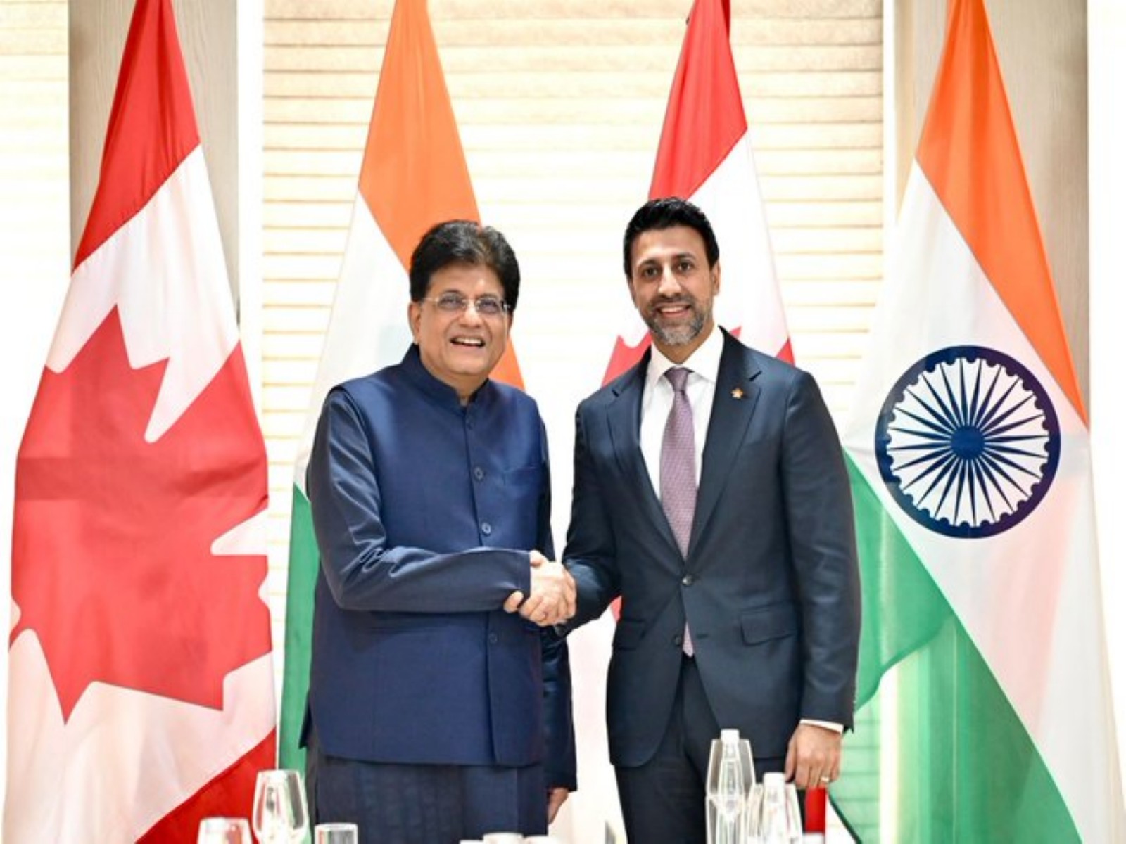Piyush Goyal and Maninder Sidhu (Photo/@PiyushGoyal-X)