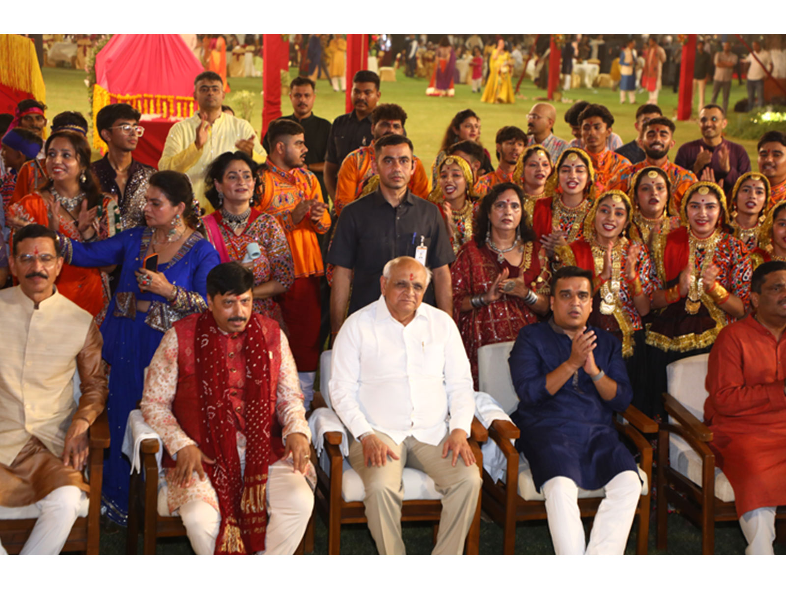 Gujarat CM participates in Maha Aarti at Navratri Garba Mahotsav organised at Ahmedabad IPS mess (Photo/CMO) Gujarat CM participates in Maha Aarti at Navratri Garba Mahotsav organised at Ahmedabad IPS mess (Photo/CMO)