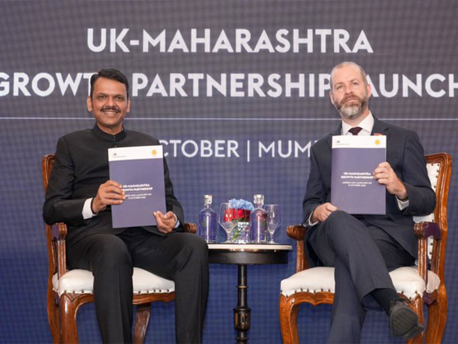 CM Devendra Fadnavis and UK's BIST Secretary of State Jonathan Reynolds officially launched the 'UK-Maharashtra Growth Partnership' a structured government-to-government and business-facing mechanism to strengthen trade, investment and economic co-operation. (Photo/ @CMOMaharashtra)