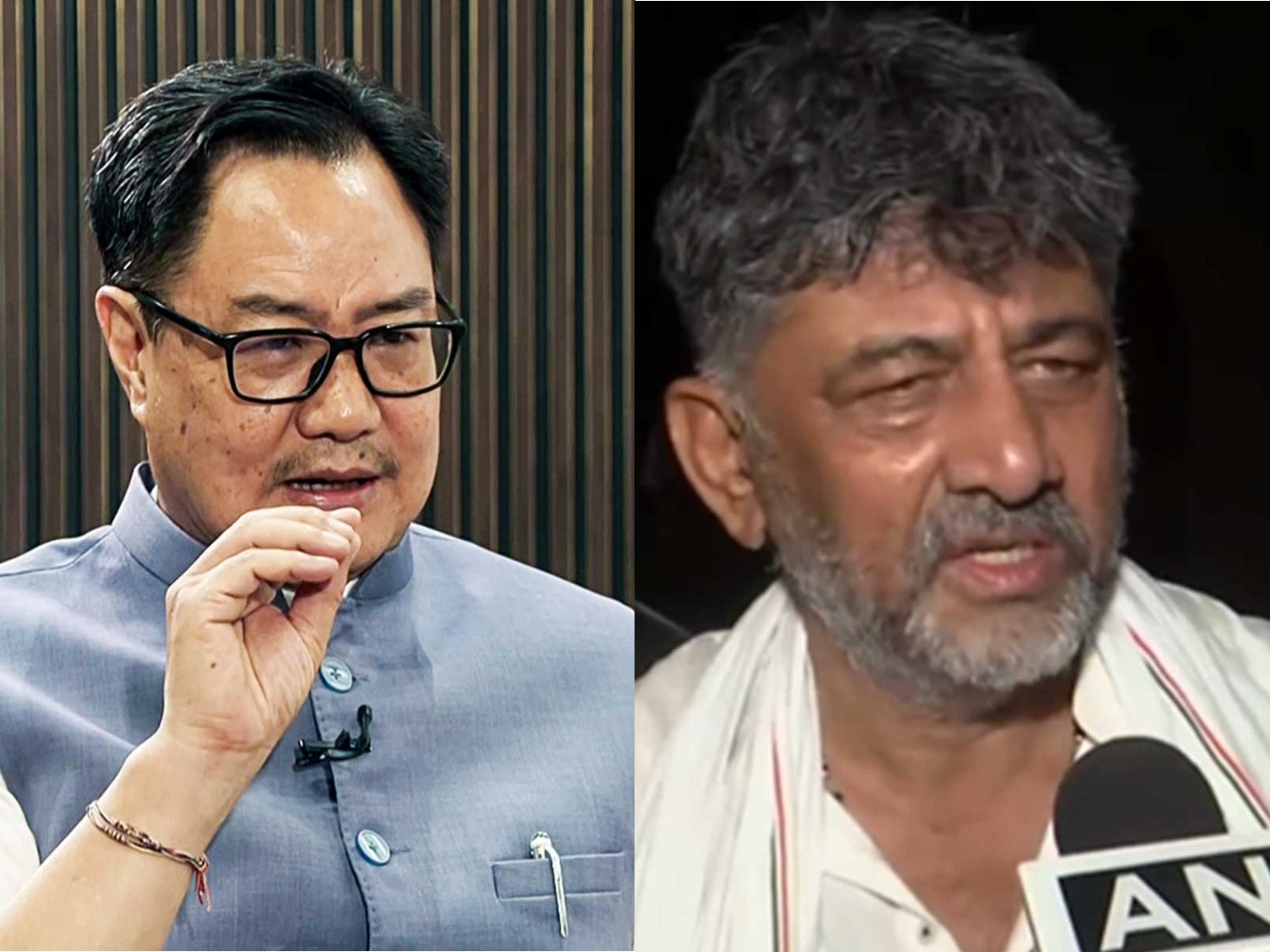 Union Parliamentary Affairs Minister Kiren Rijiju and Karnataka CM DK Shivakumar (Photo/ANI)