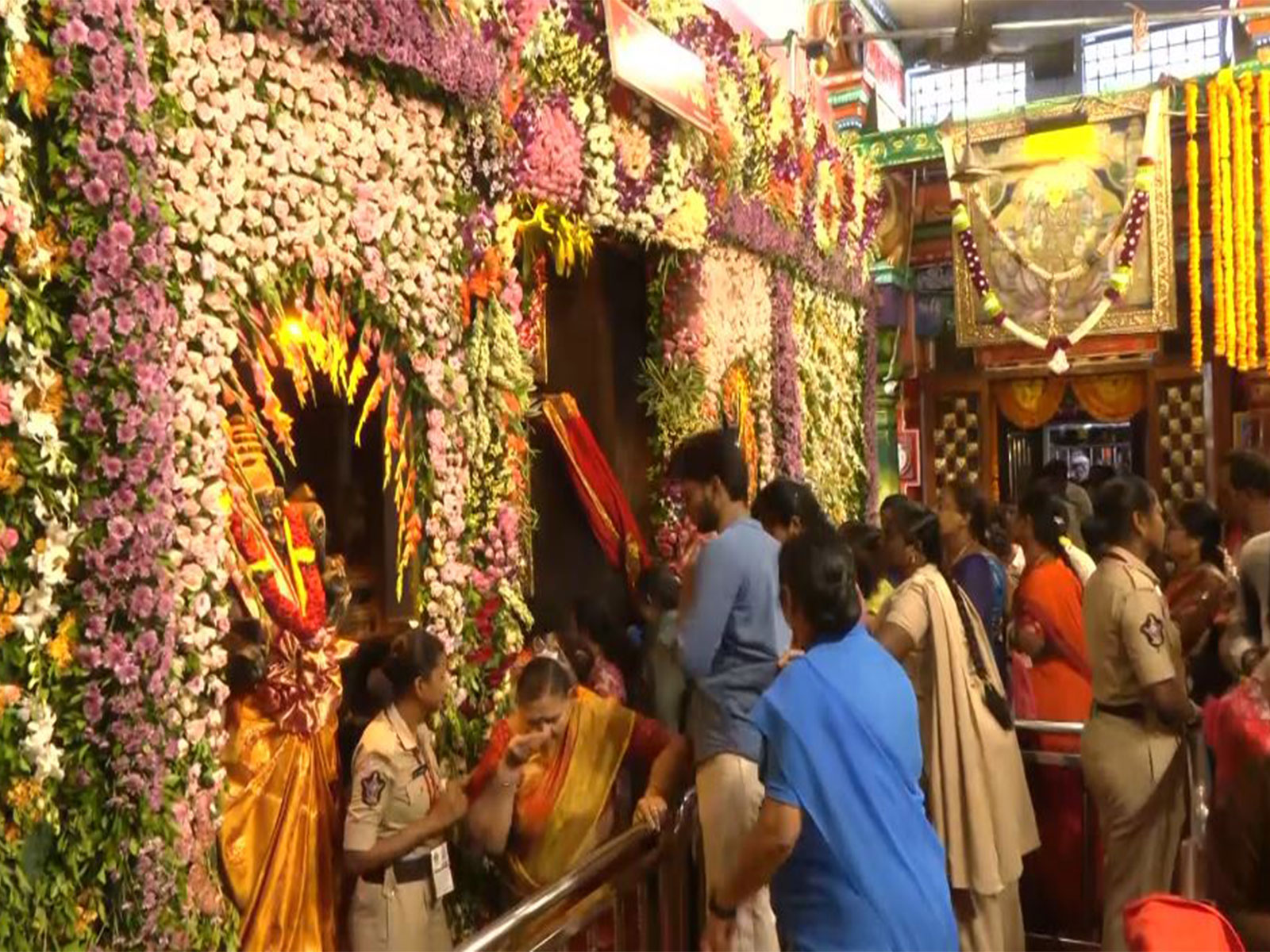 Devotees at Sri Durga Malleswara Swamy Varla Devasthanam (Photo/ANI) Devotees at Sri Durga Malleswara Swamy Varla Devasthanam (Photo/ANI)