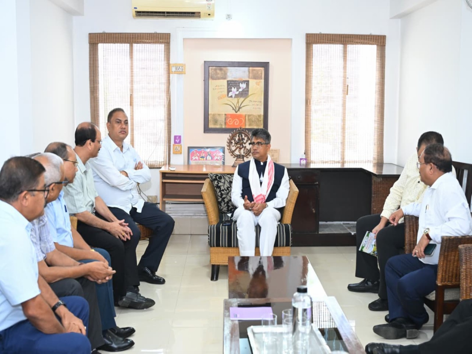 Agriculture Minister Pijush Hazarika held a fruitful discussion with the Vice-Chancellor of Assam Agricultural University (AAU). (Photo/ANI) Agriculture Minister Pijush Hazarika held a fruitful discussion with the Vice-Chancellor of Assam Agricultural University (AAU). (Photo/ANI)