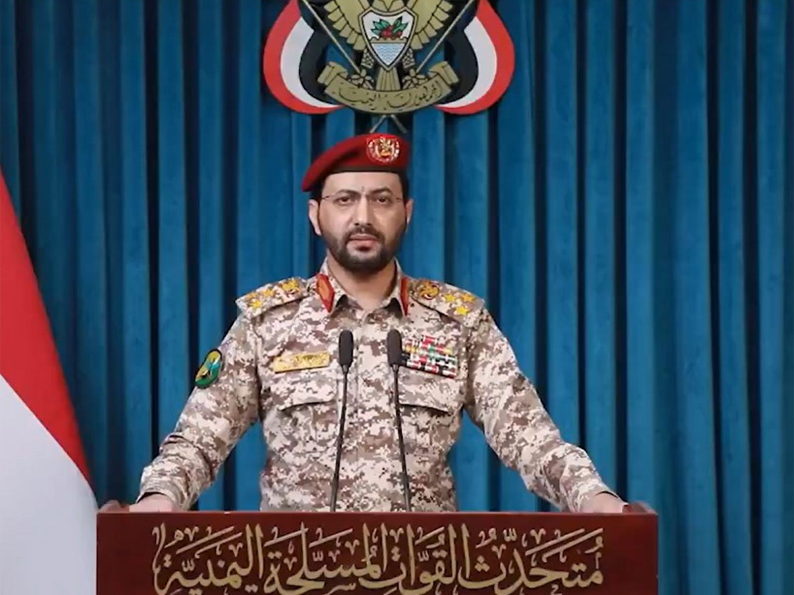 Houthi military spokesperson Yahya Saree (Photo/X/@Yah_Saree) Houthi military spokesperson Yahya Saree (Photo/X/@Yah_Saree)