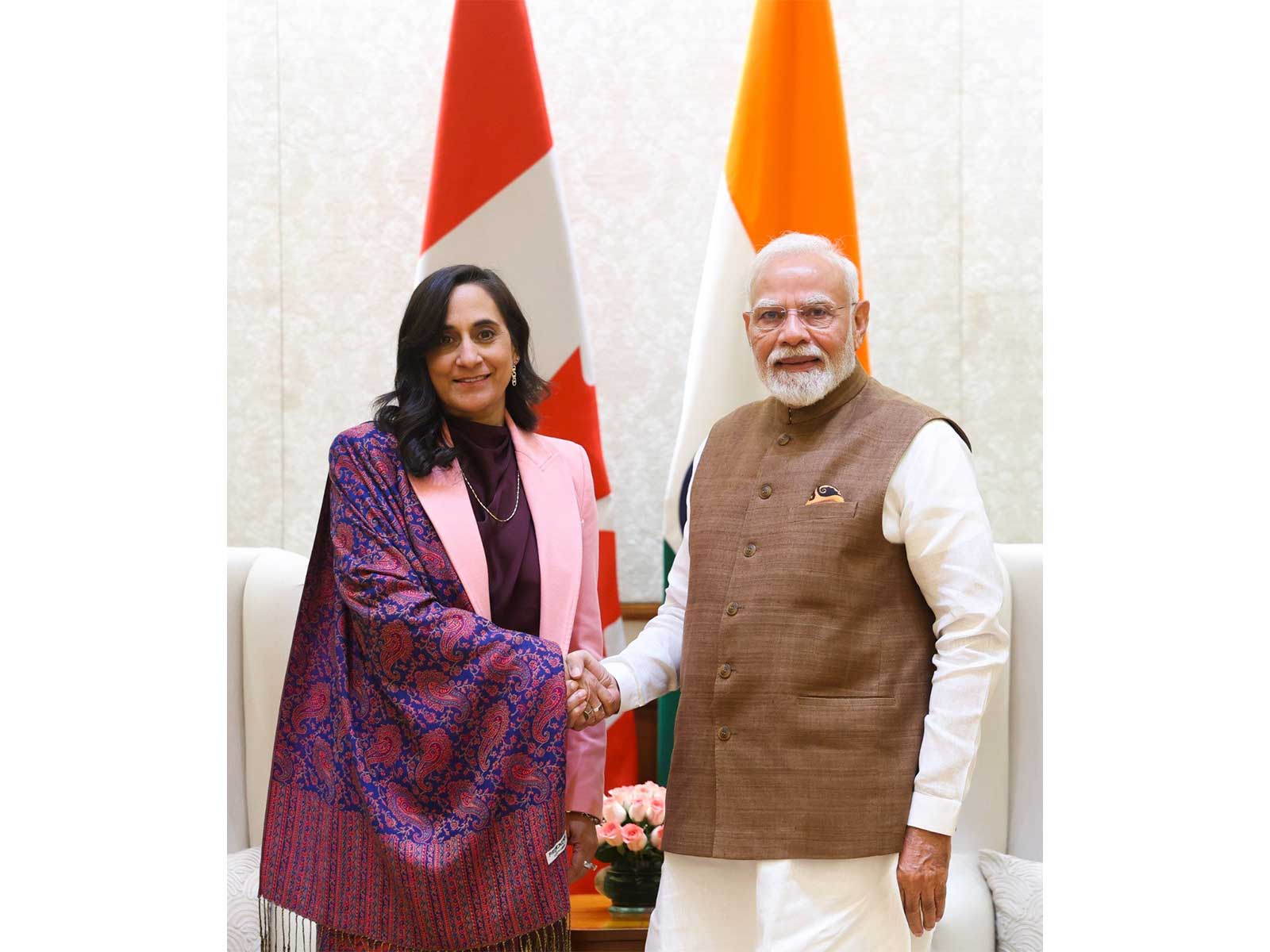 Prime Minister Narendra Modi meets Canadian Foreign Minister ANita Anand (Photo/ANI) Prime Minister Narendra Modi meets Canadian Foreign Minister ANita Anand (Photo/ANI)