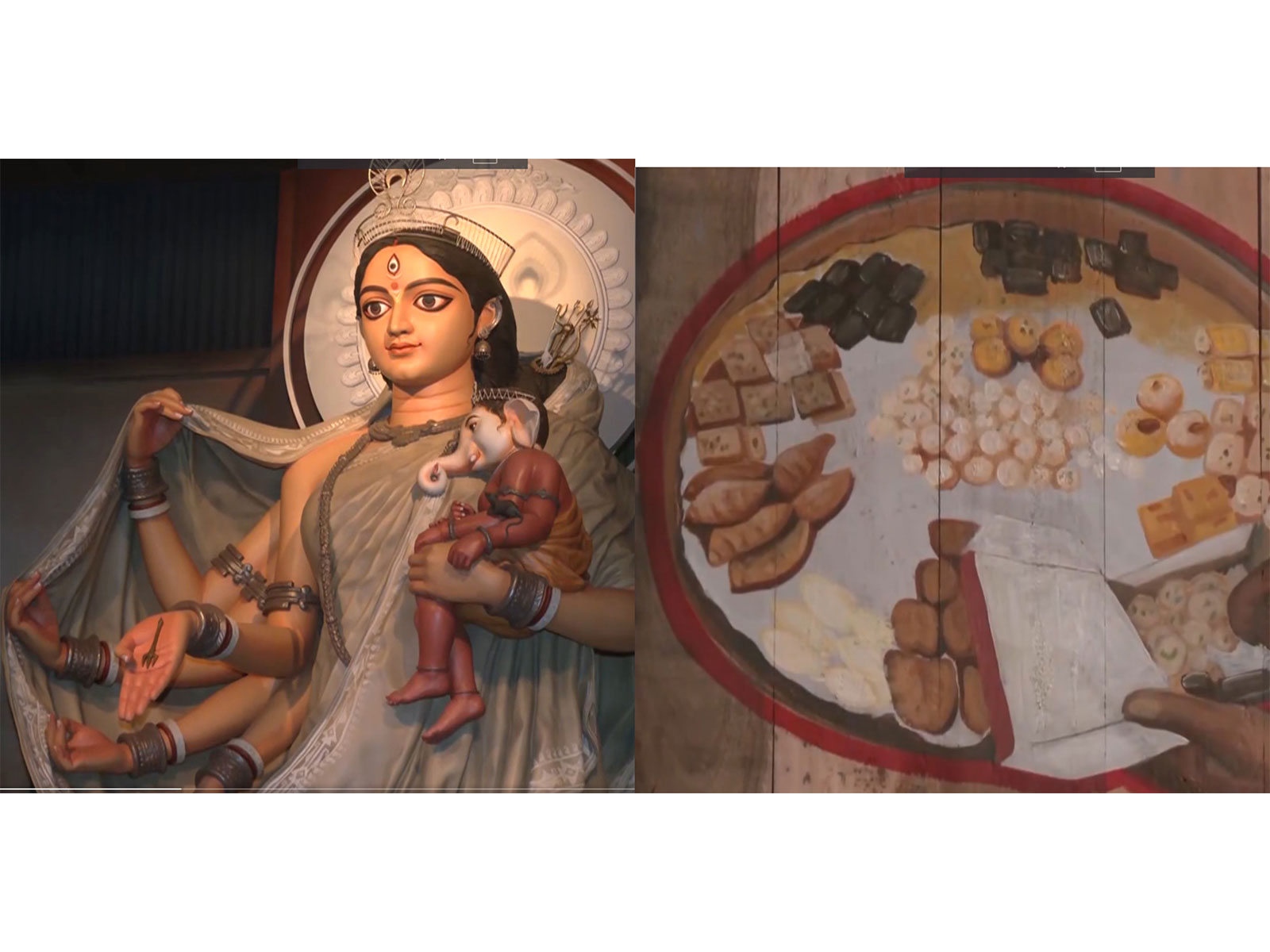 Ahiritola Sarbojanin Durga Puja pandal (Photo/ANI) Ahiritola Sarbojanin Durga Puja pandal (Photo/ANI)