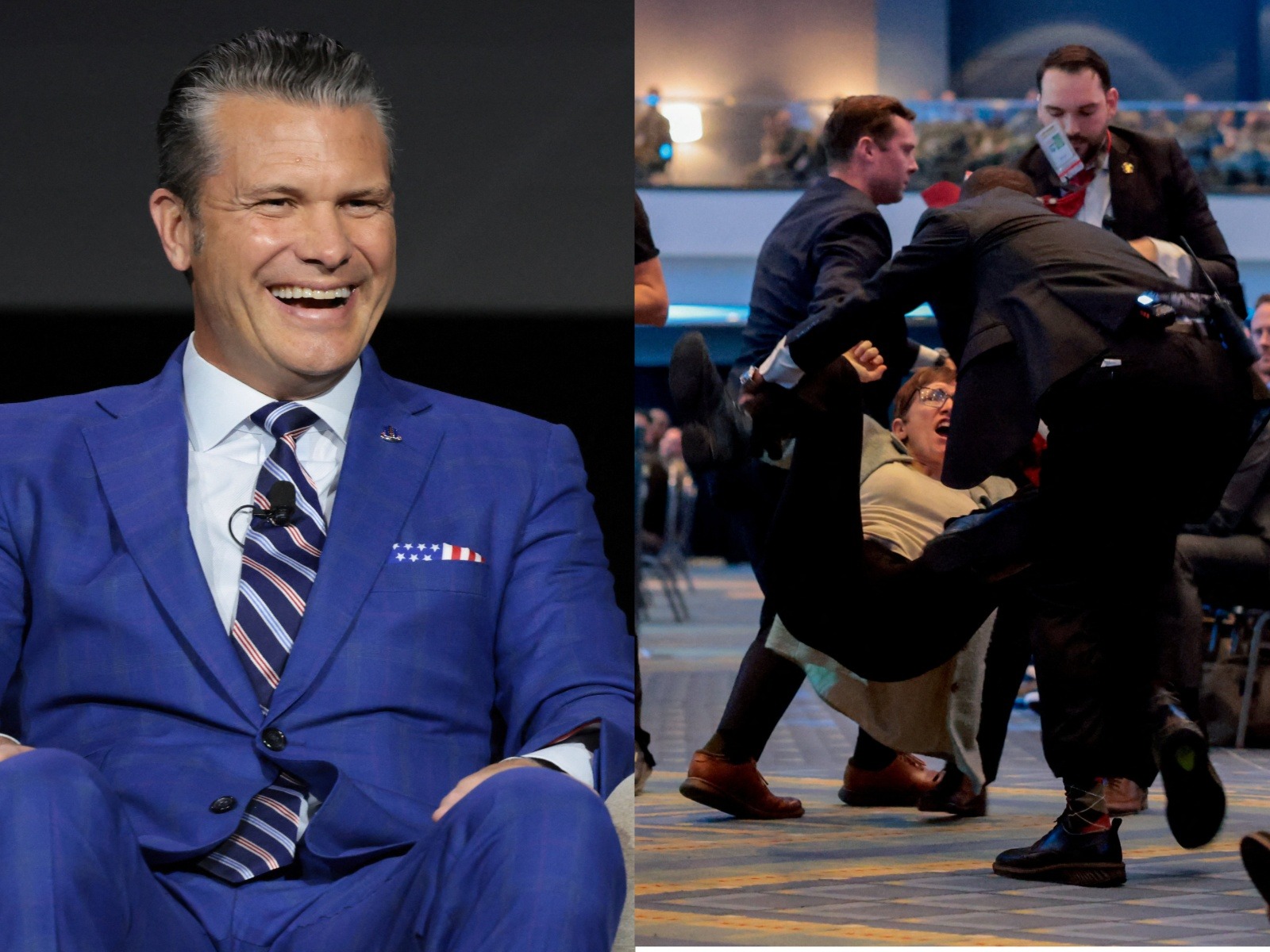 US War Secretary Pete Hegseth gets heckled by anti-Iran War protestors (Photo/Reuters) US War Secretary Pete Hegseth gets heckled by anti-Iran War protestors (Photo/Reuters)