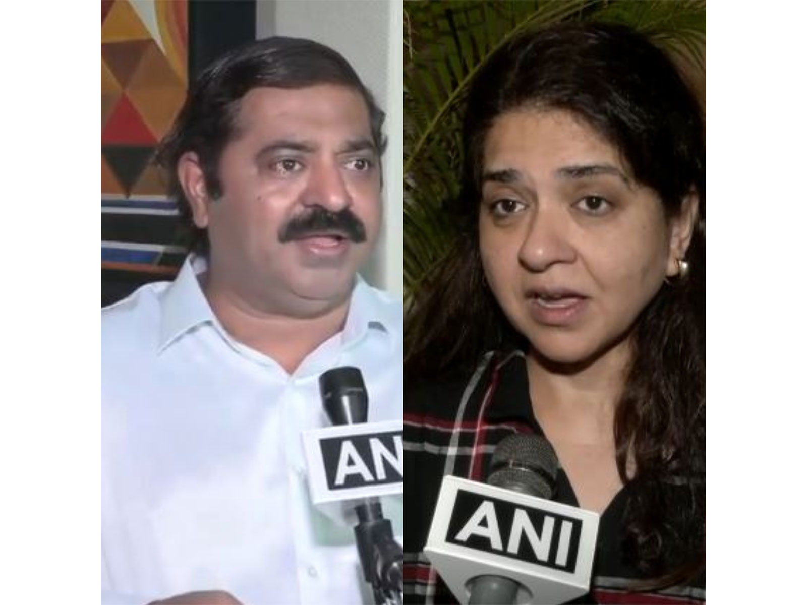 BJP leader Ram Kadam and Shiv Sena leader Shaina NC (Photo/ANI)