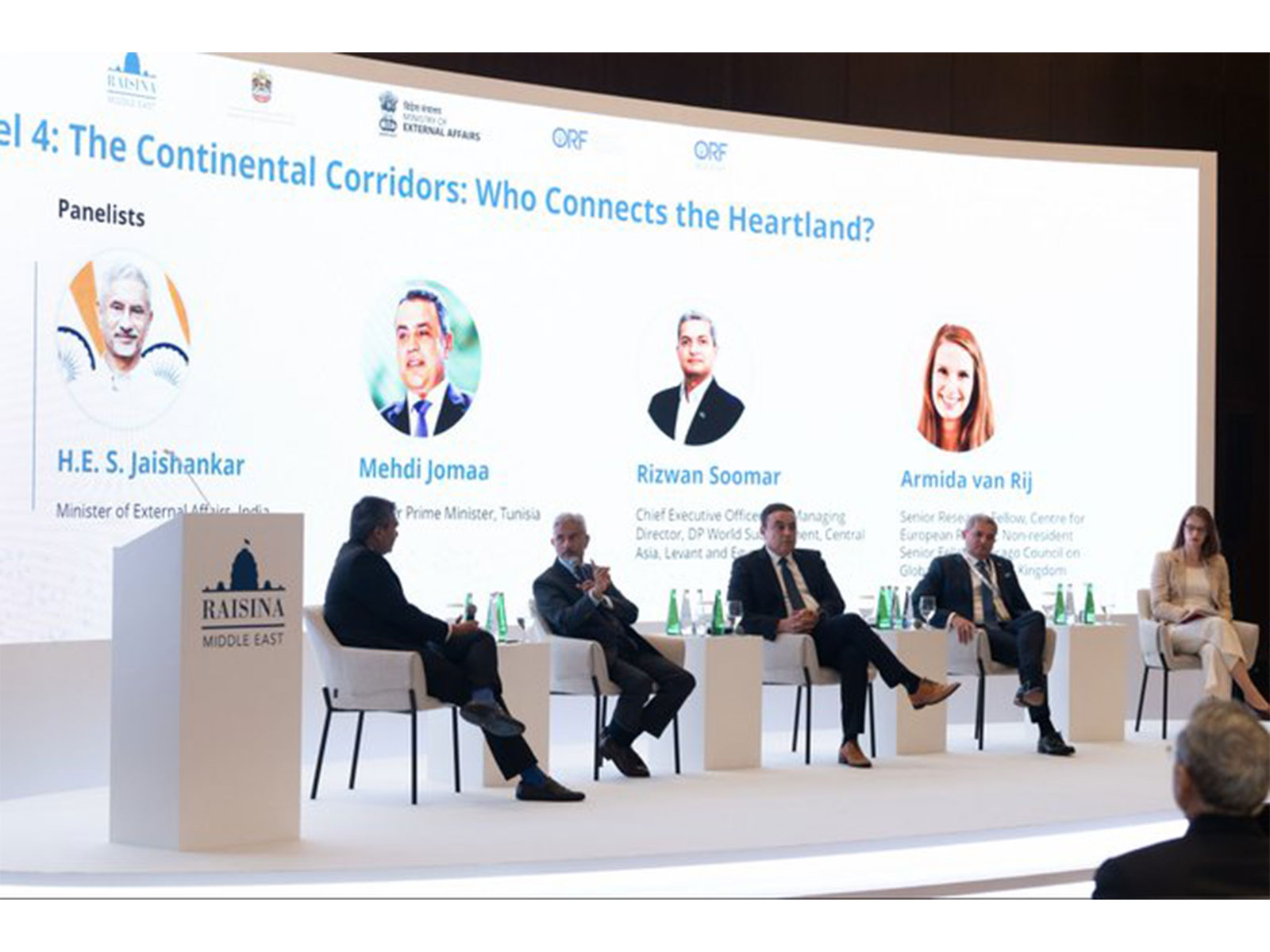 External Affairs Minister S Jaishankar speaking at the 'Continental Corridors: Who Connects the Heartland?' panel during the Raisina Middle East Dialogue in Abu Dhabi. (Photo: X/@DrSJaishankar)