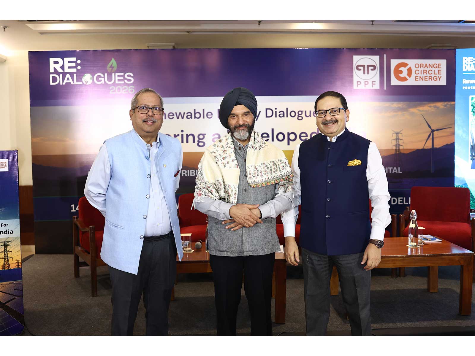 L-R: Mr Nikesh Sinha (Founder, Orange Circle Energy), Shri Bhupinder Bhalla (Former Secretary, MNRE), Mr Safi Ahsan Rizvi (IPS Retd, Former Advisor, NDMA) L-R: Mr Nikesh Sinha (Founder, Orange Circle Energy), Shri Bhupinder Bhalla (Former Secretary, MNRE), Mr Safi Ahsan Rizvi (IPS Retd, Former Advisor, NDMA)