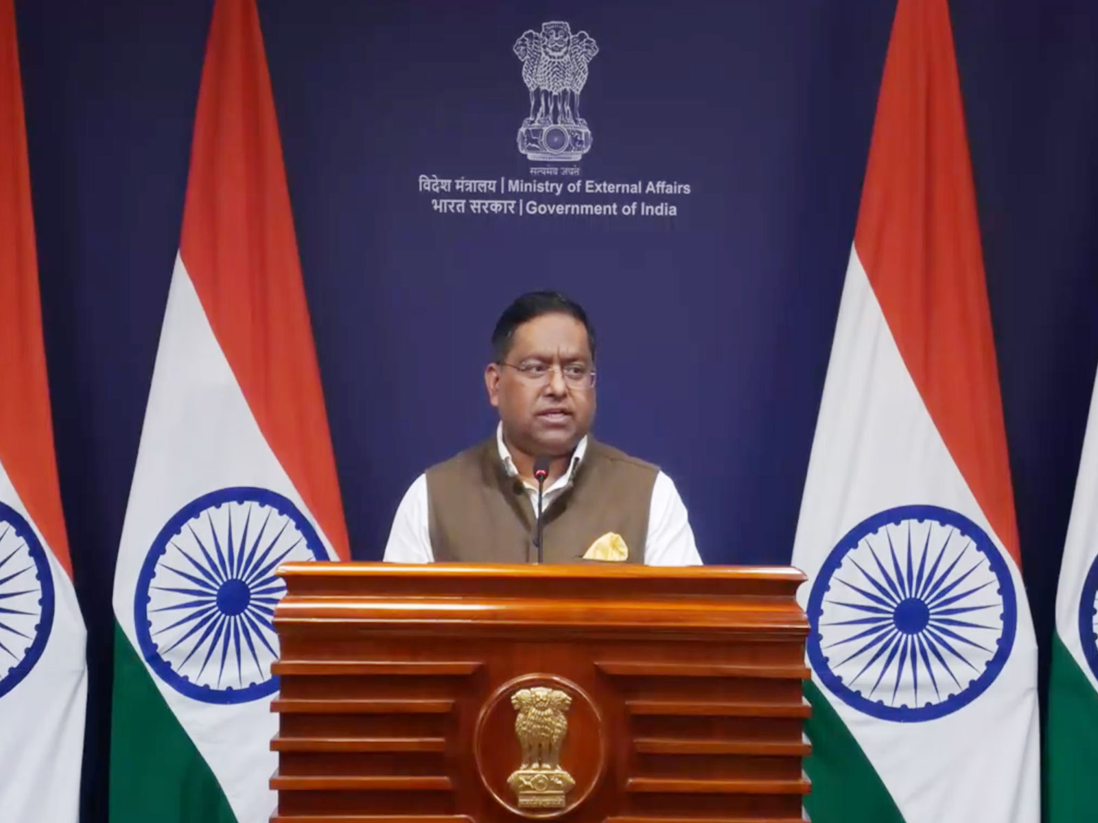 MEA Spokesperson Randhir Jaiswal (Photo/ANI)