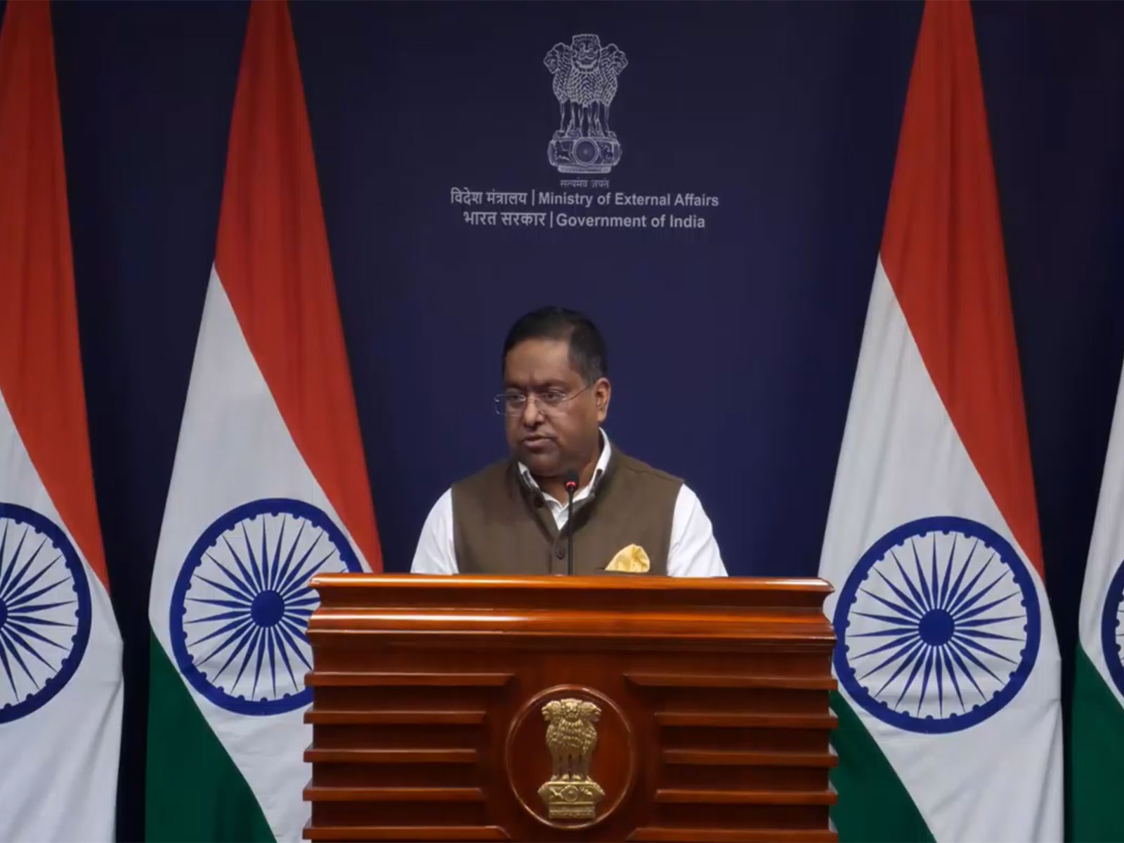 MEA Spokesperson Randhir Jaiswal (Photo/ANI)
