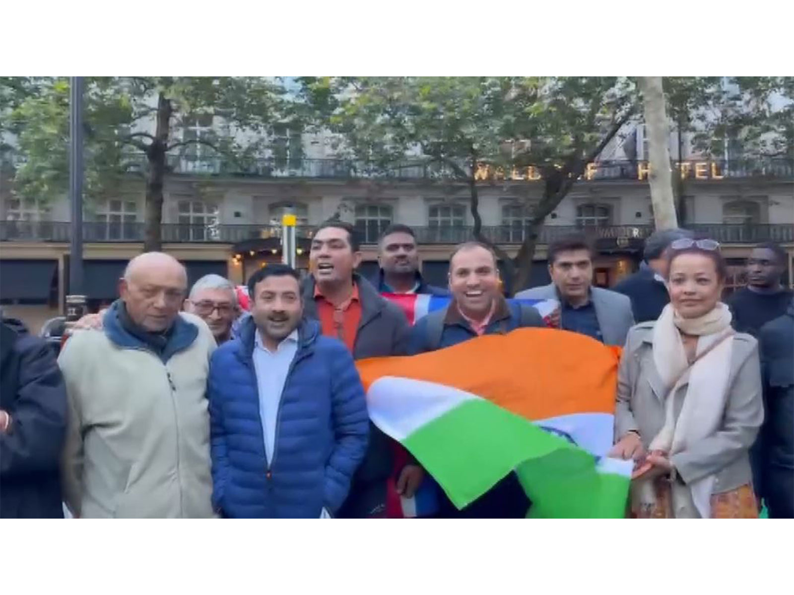 London Indian diaspora stages counter-protest in support of PM Modi outside the Indian High Commission (Photo/ANI)