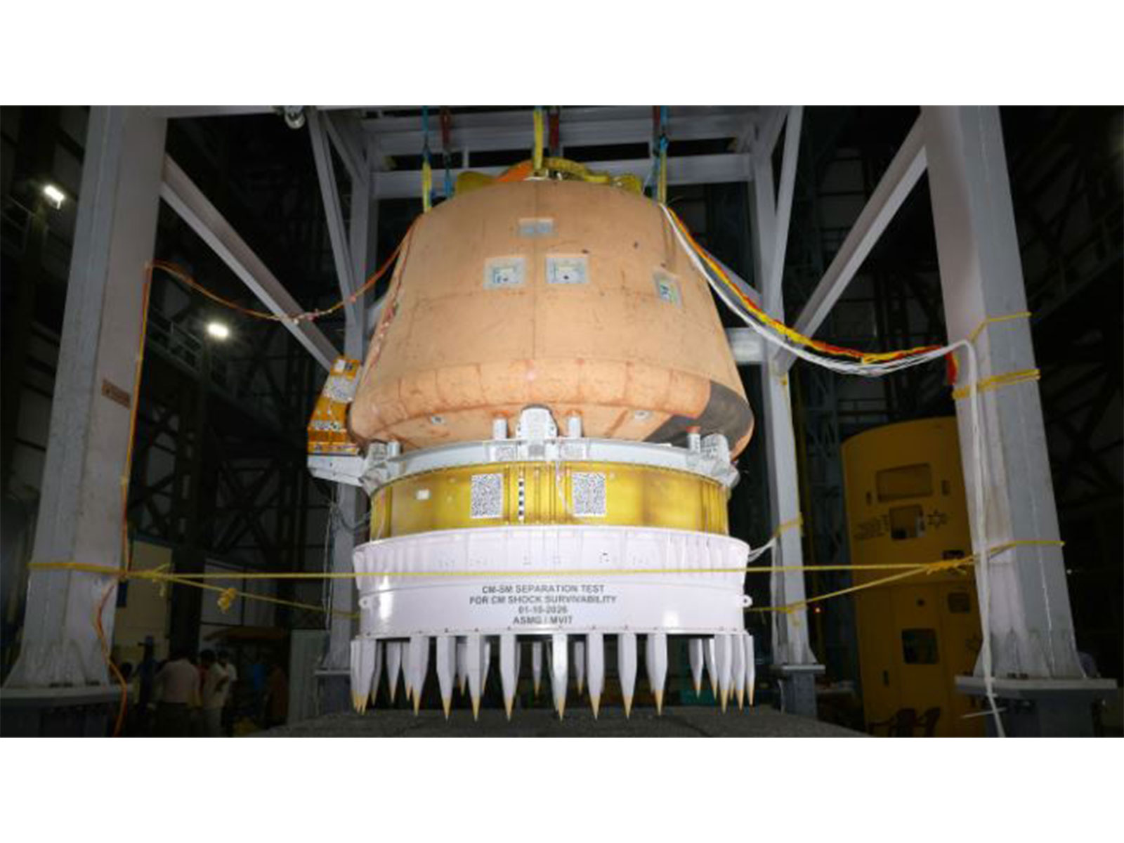 Crew Module (CM)-Service Module (SM) test setup (Photo/ ISRO)
