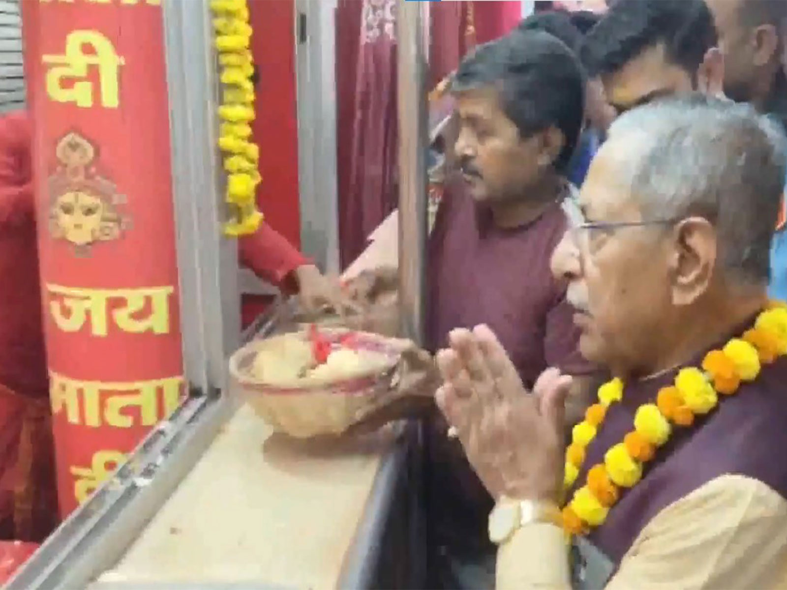 Nagaland Governor Nand Kishore Yadav offers prayers at Patan Devi temple (Photo/ANI)