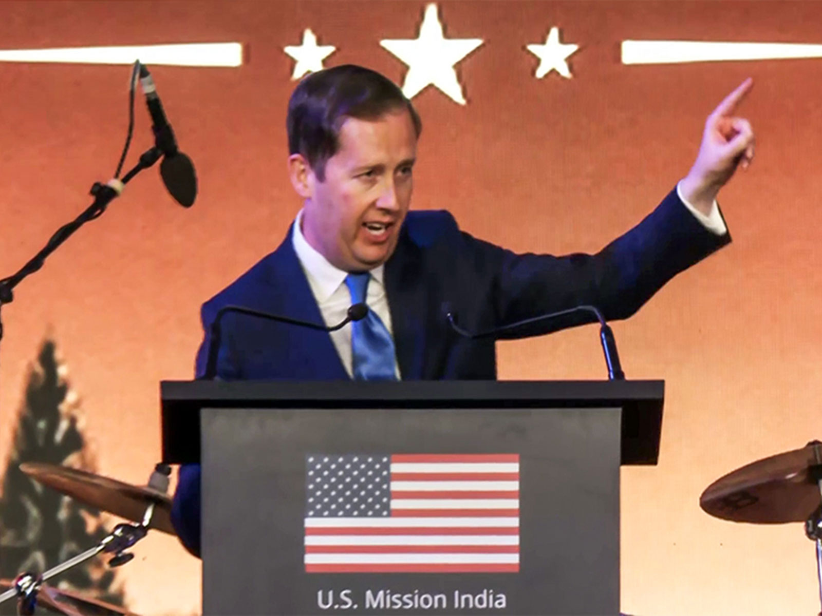 US Ambassador to India Sergio Gor addresses the Freedom 250 reception in Mumbai (Photo/ANI)