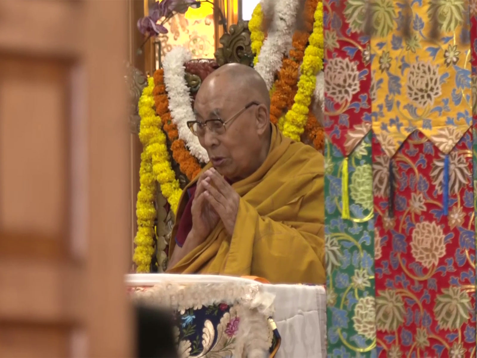 Tibetan spiritual leader the 14th Dalai Lama attends 'Tenshug' at Main Tibetan Temple in Dharamshala (Photo/ANI) Tibetan spiritual leader the 14th Dalai Lama attends 'Tenshug' at Main Tibetan Temple in Dharamshala (Photo/ANI)